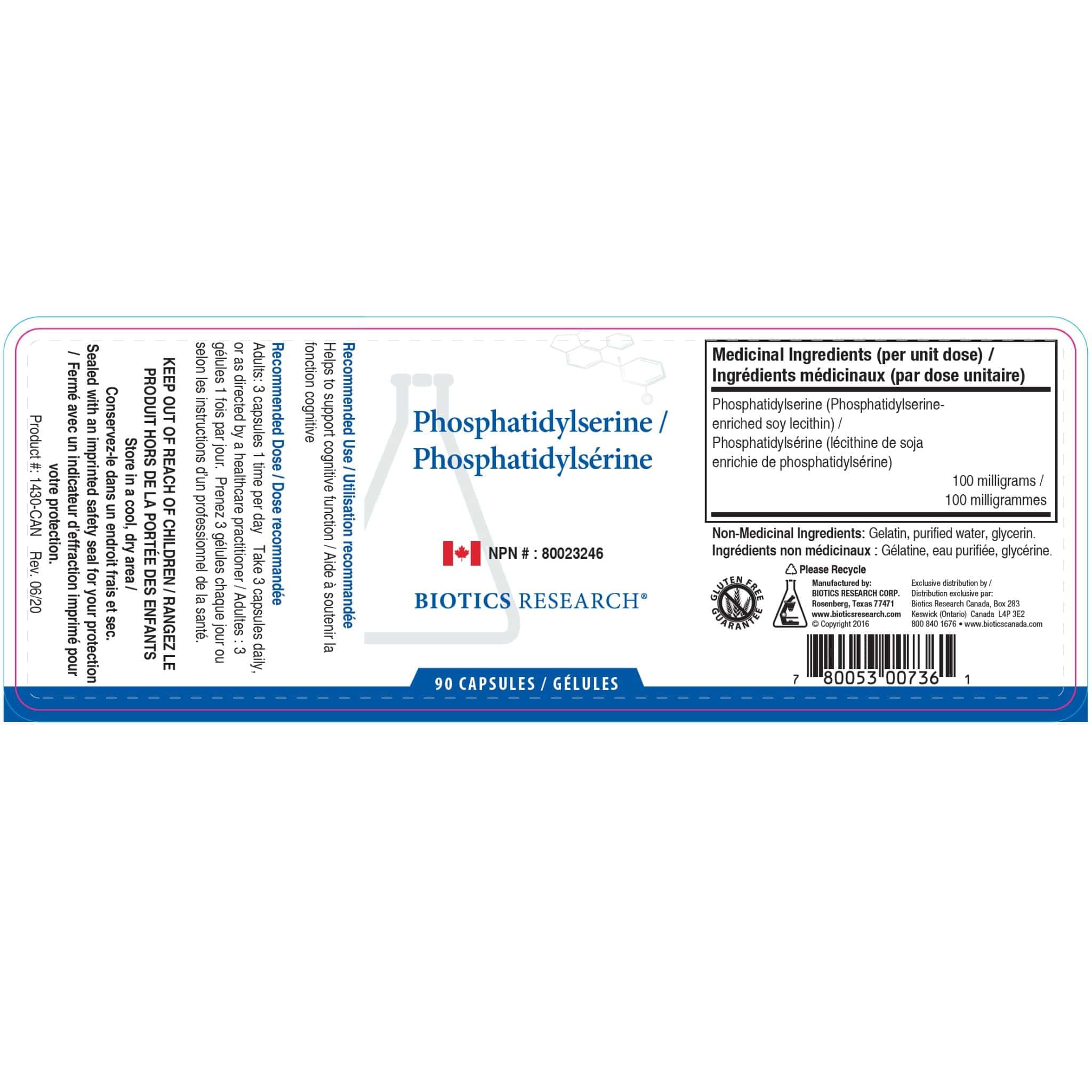 Biotics Research Phosphatidylserine, Cognitive Support for Memory, Focus and Cortisol Balance, 90 Capsules - Image 2