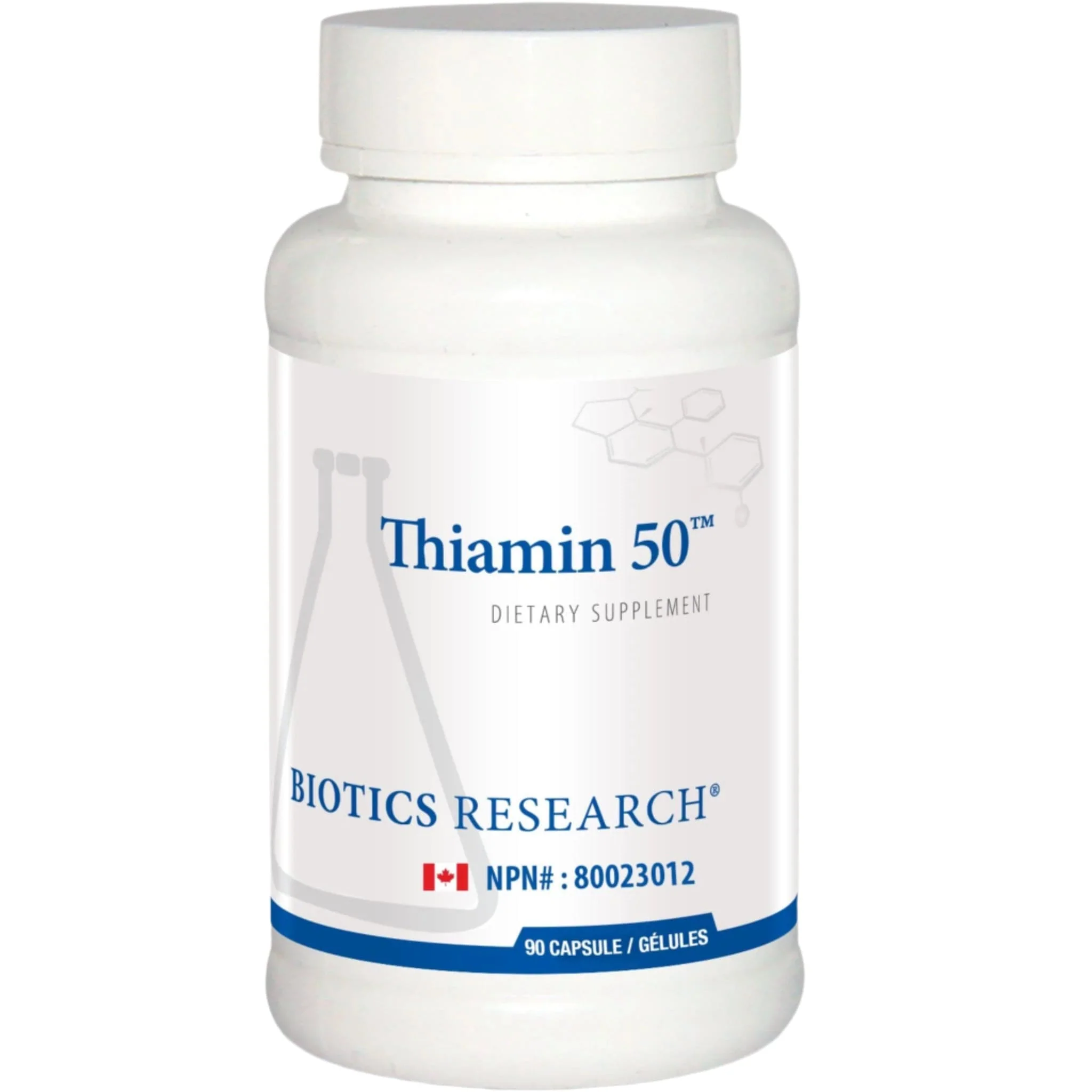 Biotics Research Thiamin-50, High Potency Vitamin B1 for Brain and Heart Health, 90 Capsules