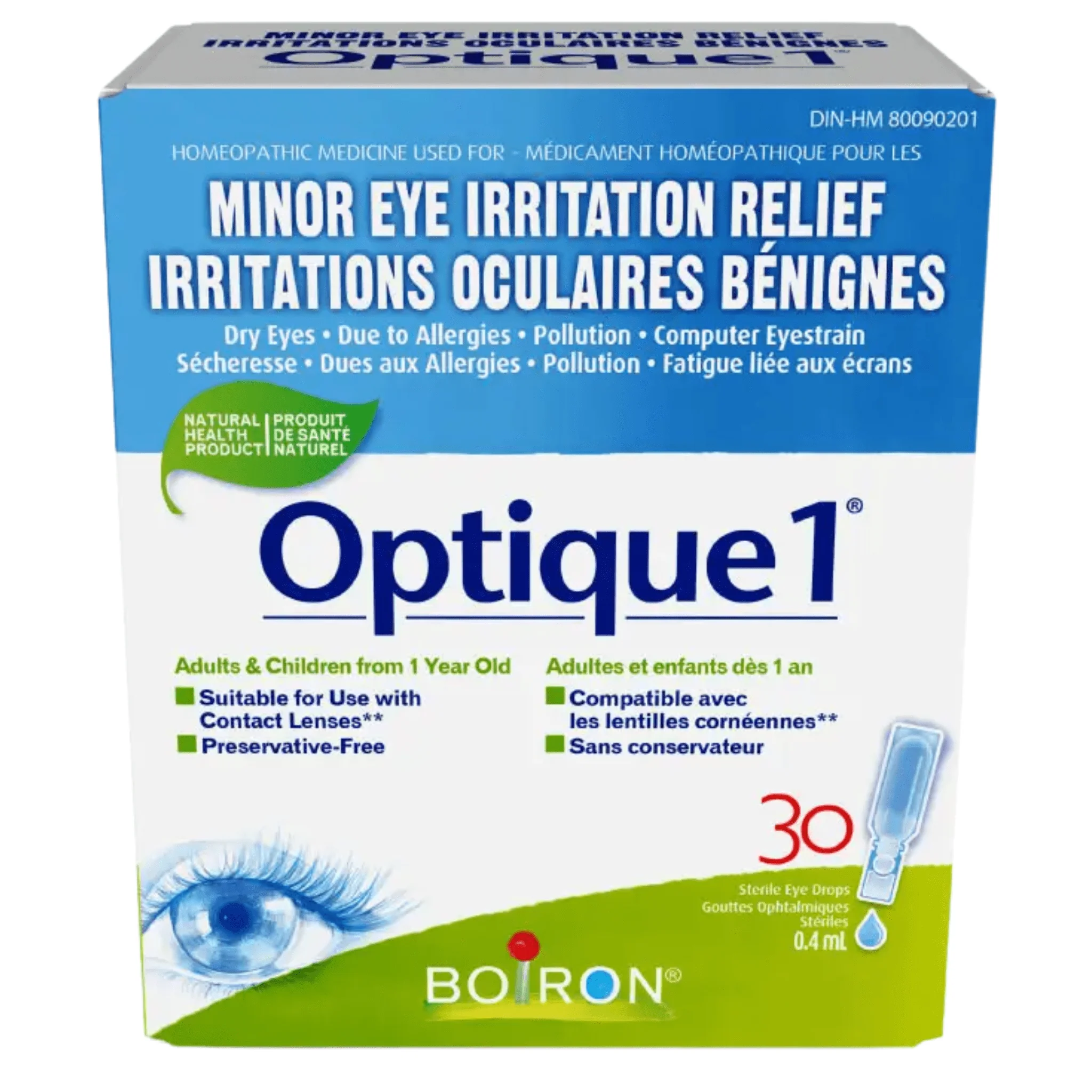 Boiron Optique 1, For Minor Eye Irritations, Contact Lense Safe