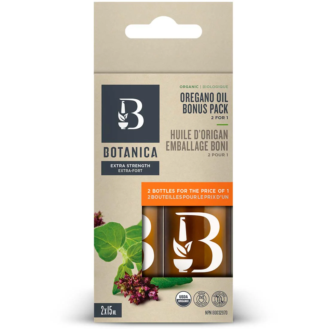 Botanica Organic Oregano Oil Drops, Extra Strength 1:1, 75-85% Carvacrol - Image 3