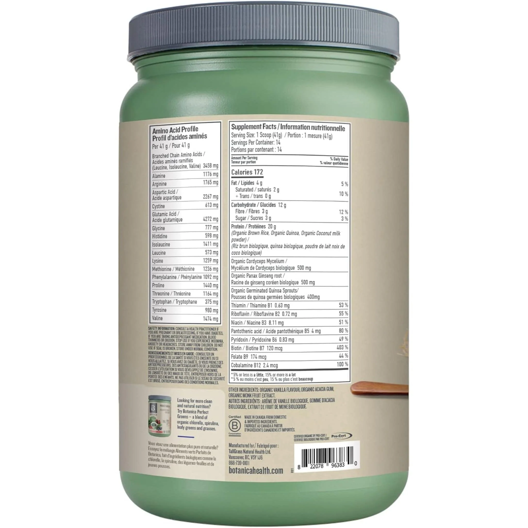 Botanica Perfect Protein Elevated Energy Booster, Vanilla, 574g - Image 2