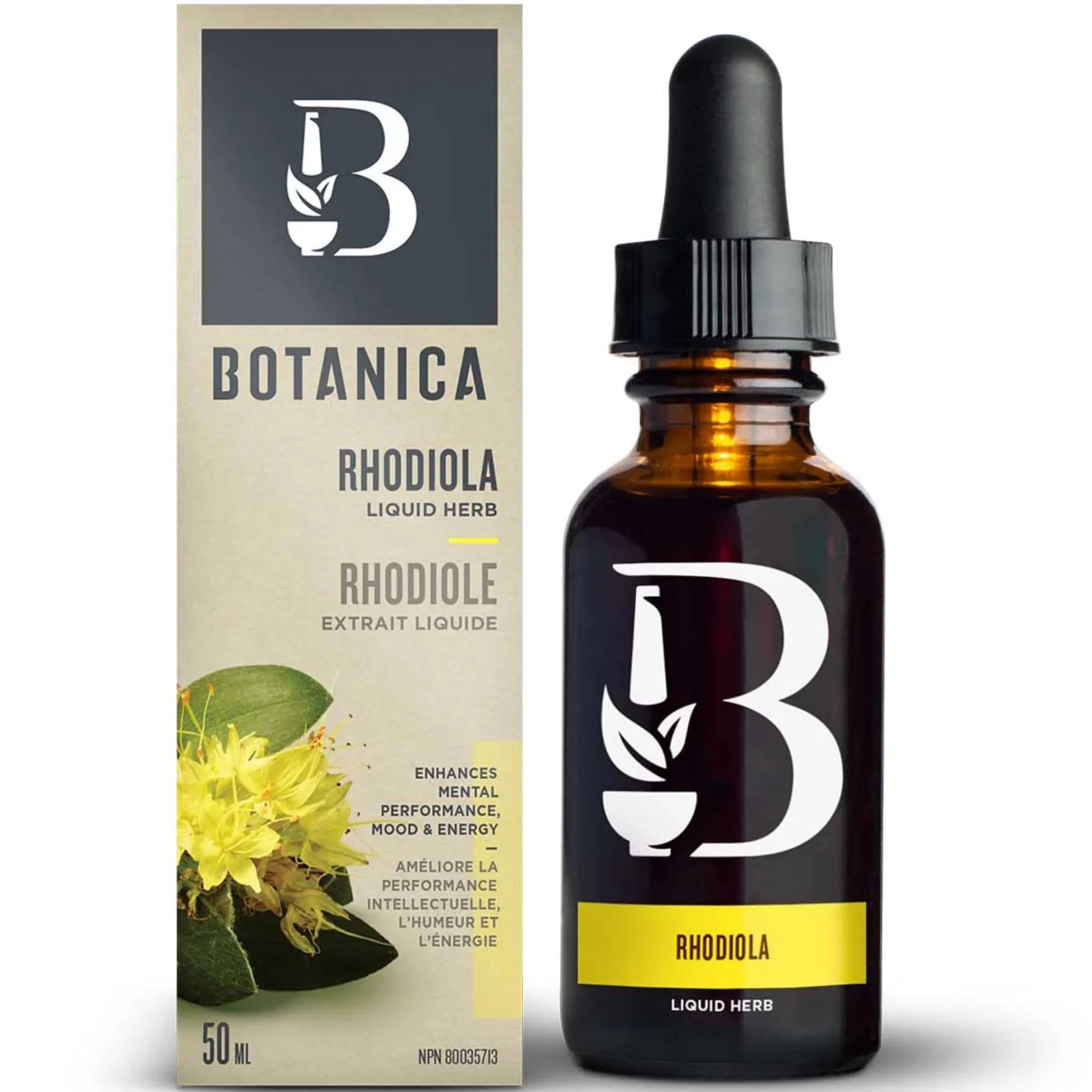 Botanica Organic Rhodiola Liquid Herb (Canadian Grown), 50ml
