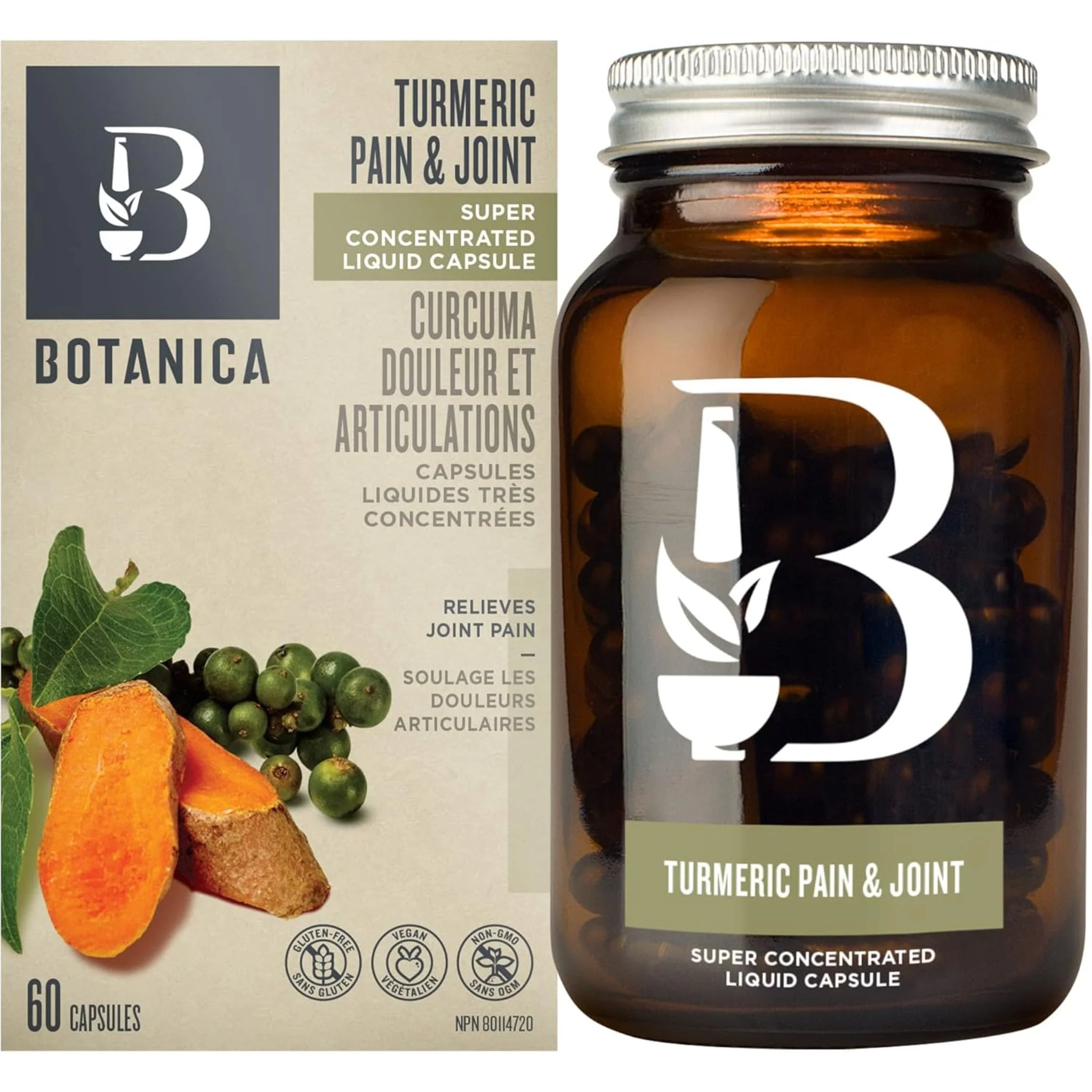 Botanica Turmeric Pain and Joint, Super Concentrated Liquid Capsules