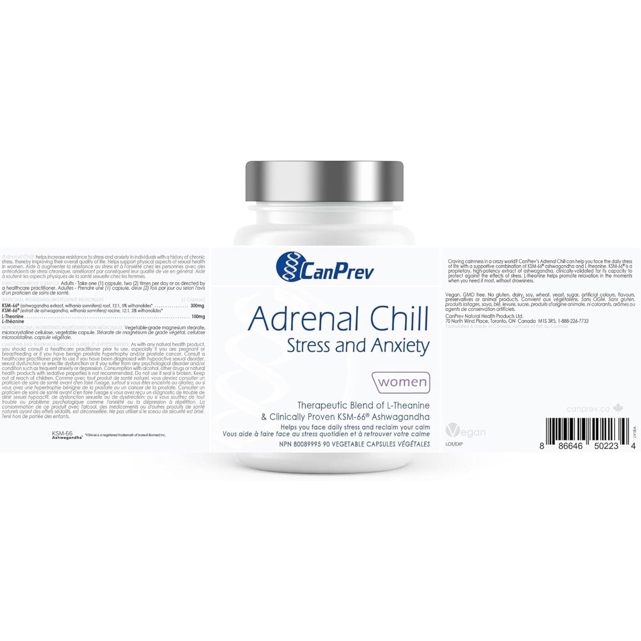 CanPrev Adrenal Chill for Women, 90 Vegetable Capsules - Image 3