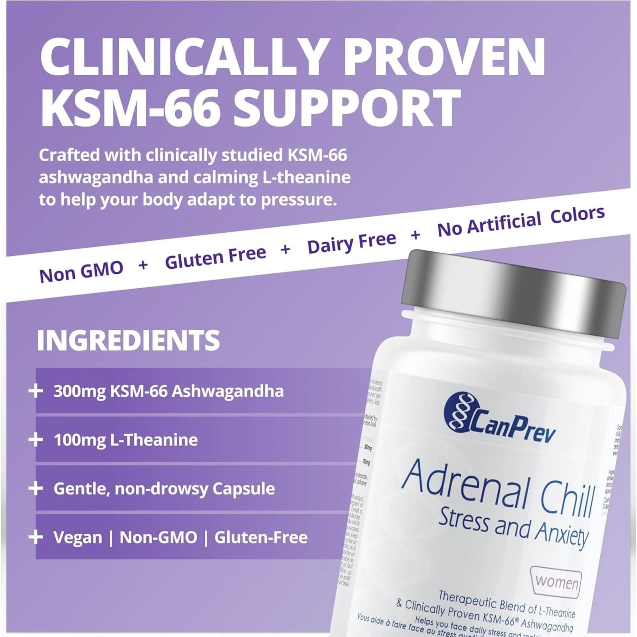 CanPrev Adrenal Chill for Women, 90 Vegetable Capsules - Image 5
