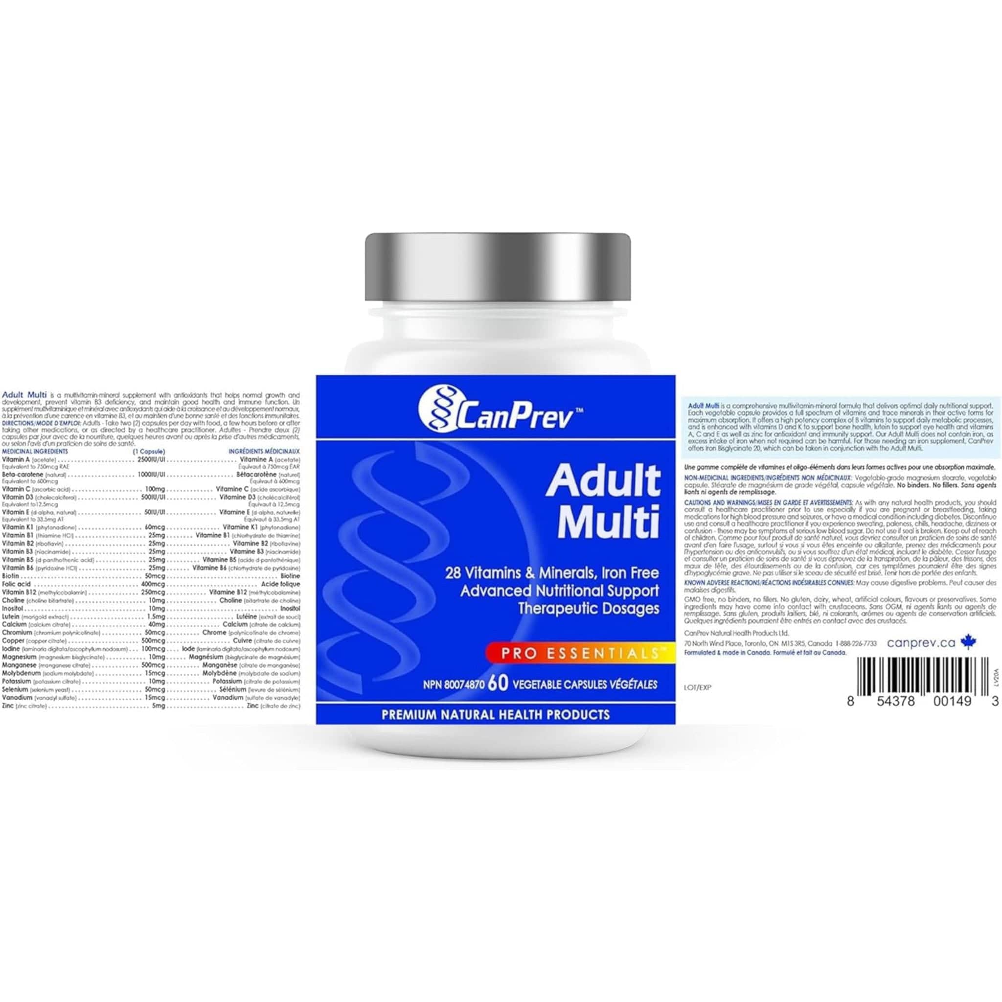 CanPrev Adult Multi Multivitamin, 60 Vegetable Capsules - Image 9