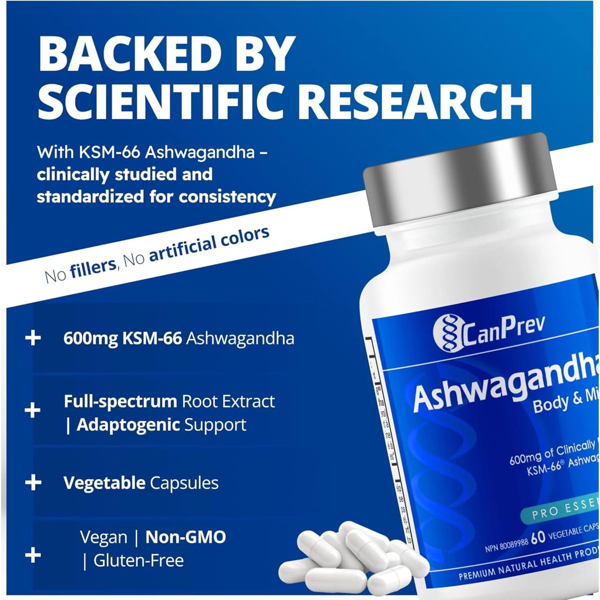 CanPrev Ashwagandha Body and Mind, 60 Vegetable Capsules - Image 5