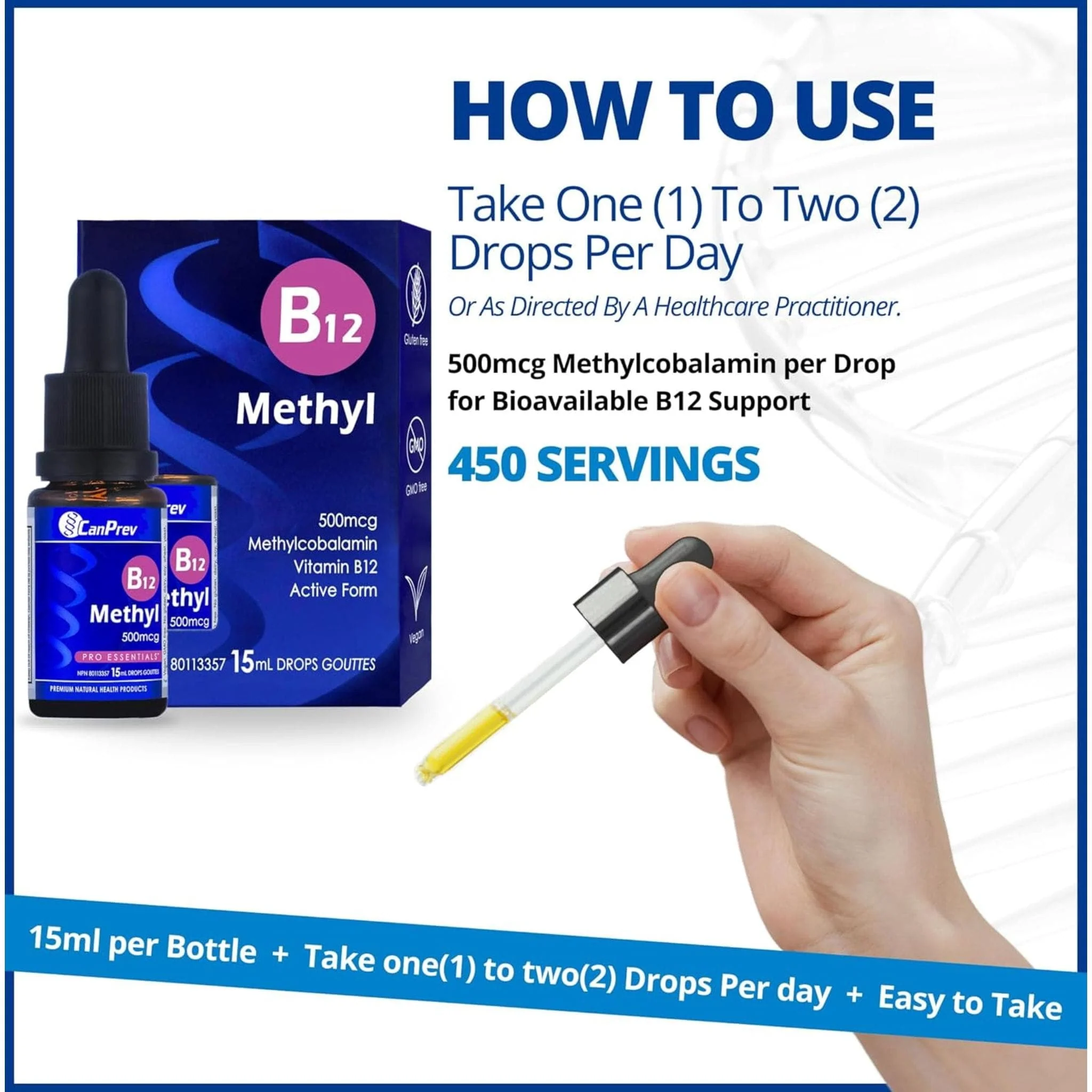 CanPrev B12 Methyl 500mcg Drops, 15ml - Image 7