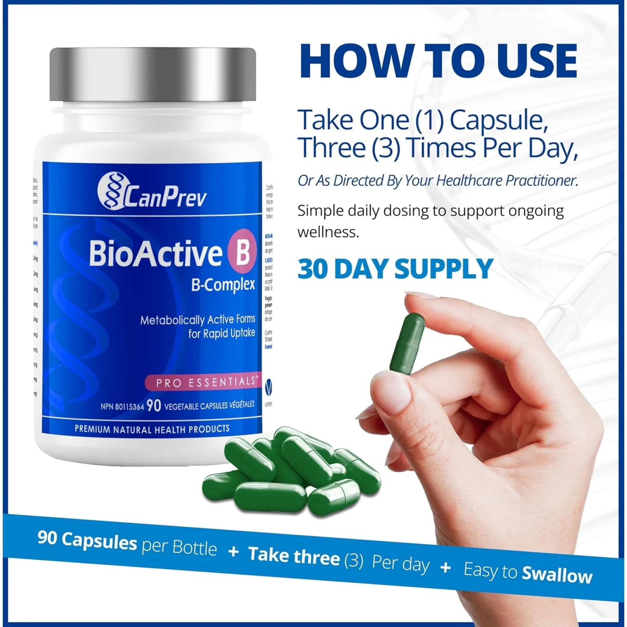 CanPrev BioActive B Complex Capsules - Image 7