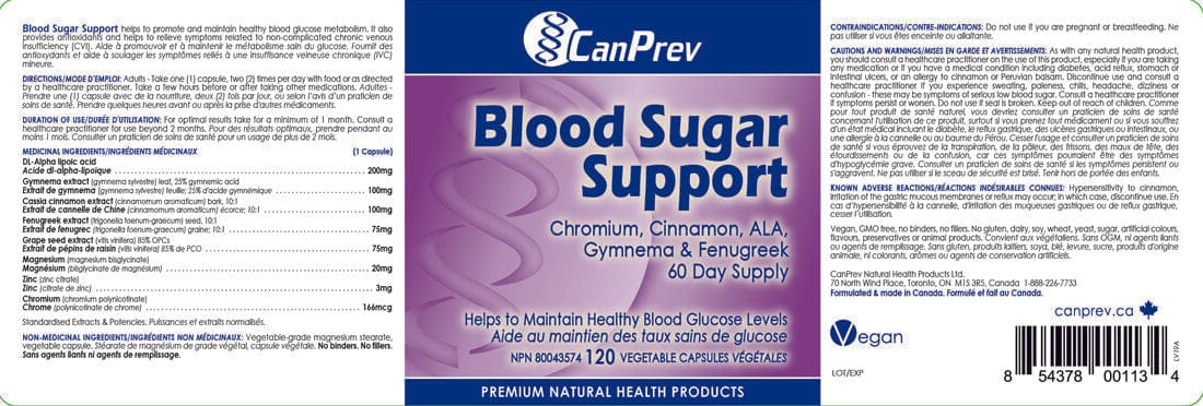 CanPrev Blood Sugar Support, 120 Vegicaps - Image 2