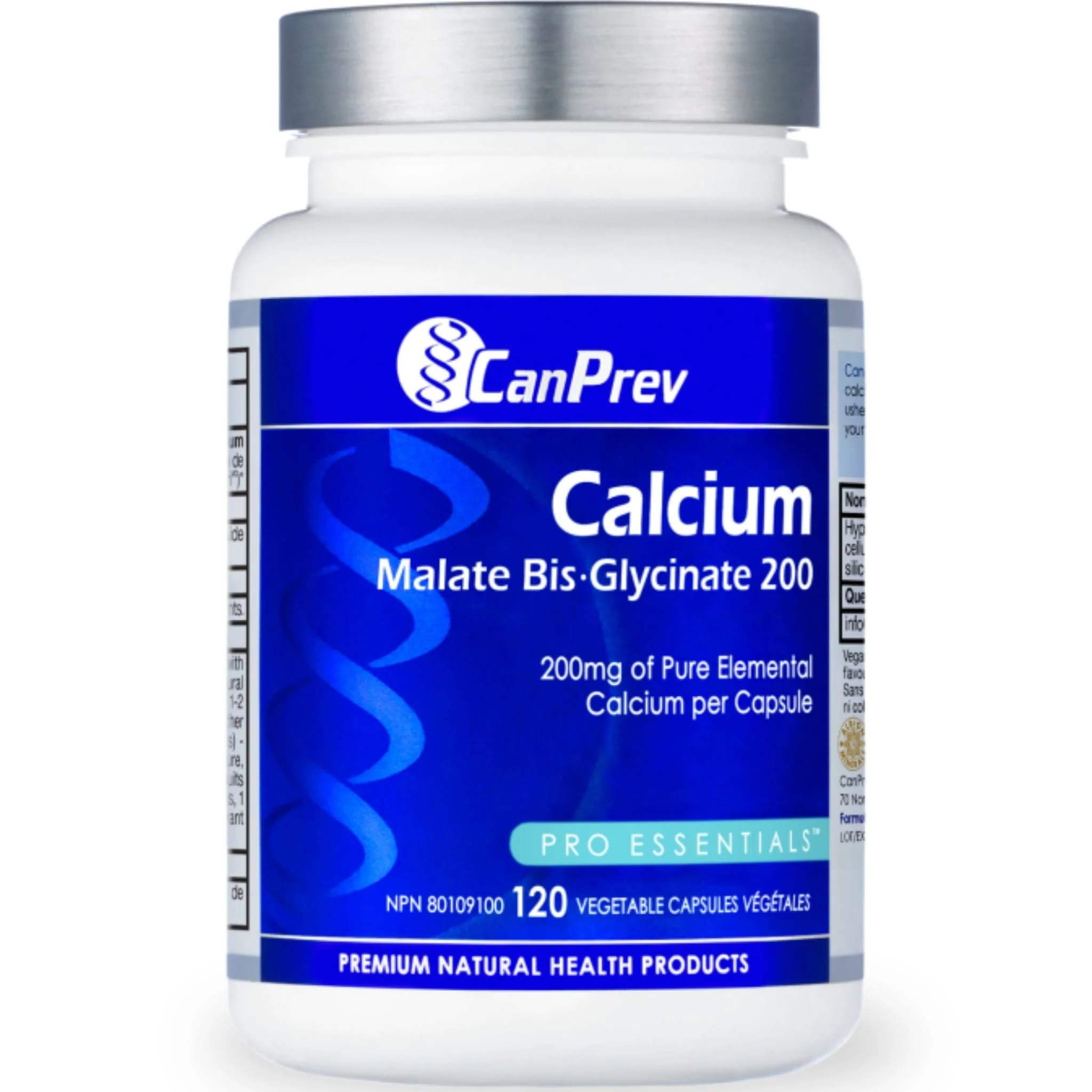 CanPrev Calcium Malate Bis-Glycinate 200mg, 120 Capsules