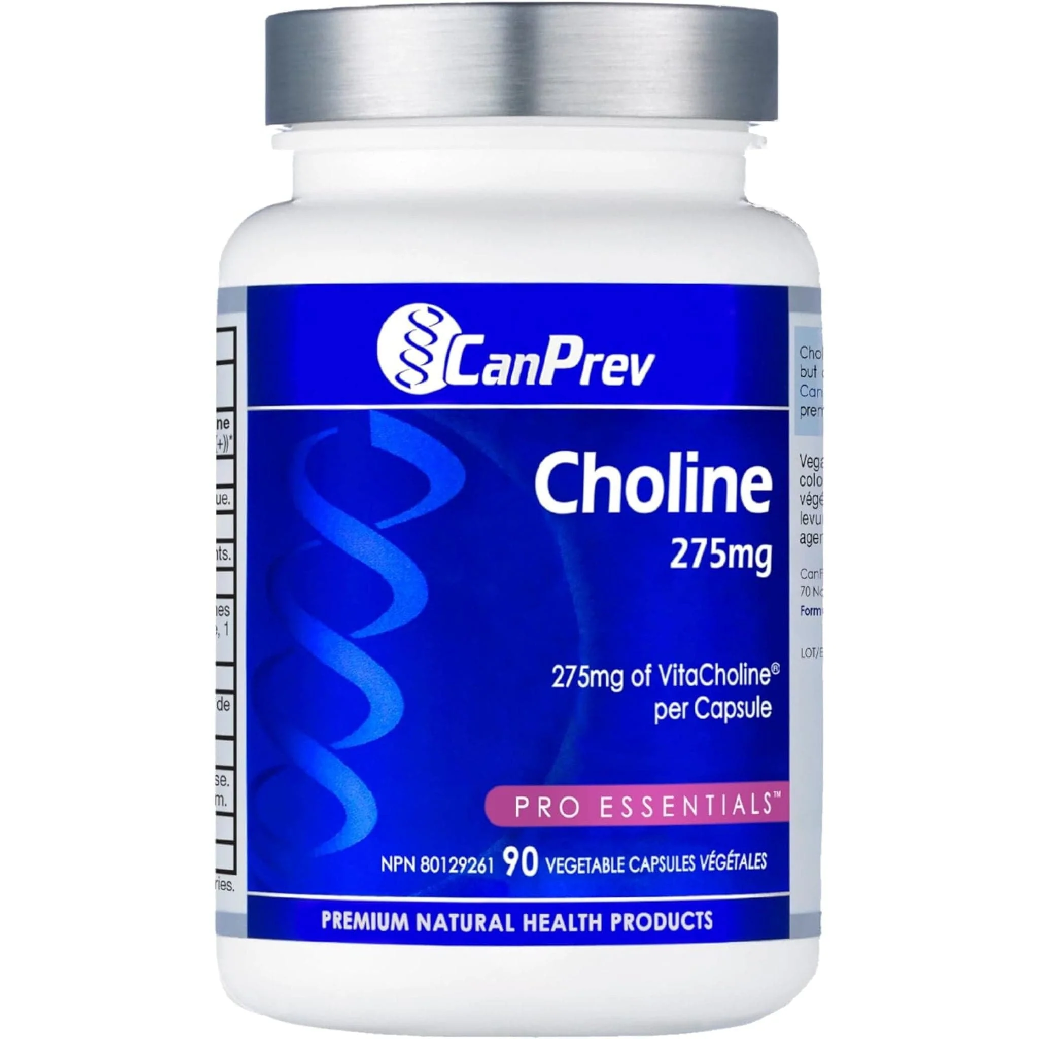 CanPrev Choline 275mg, Helps to Support Liver Function, Brain and Cardiovascular Health, 90 Vegetable Capsules - Image 2