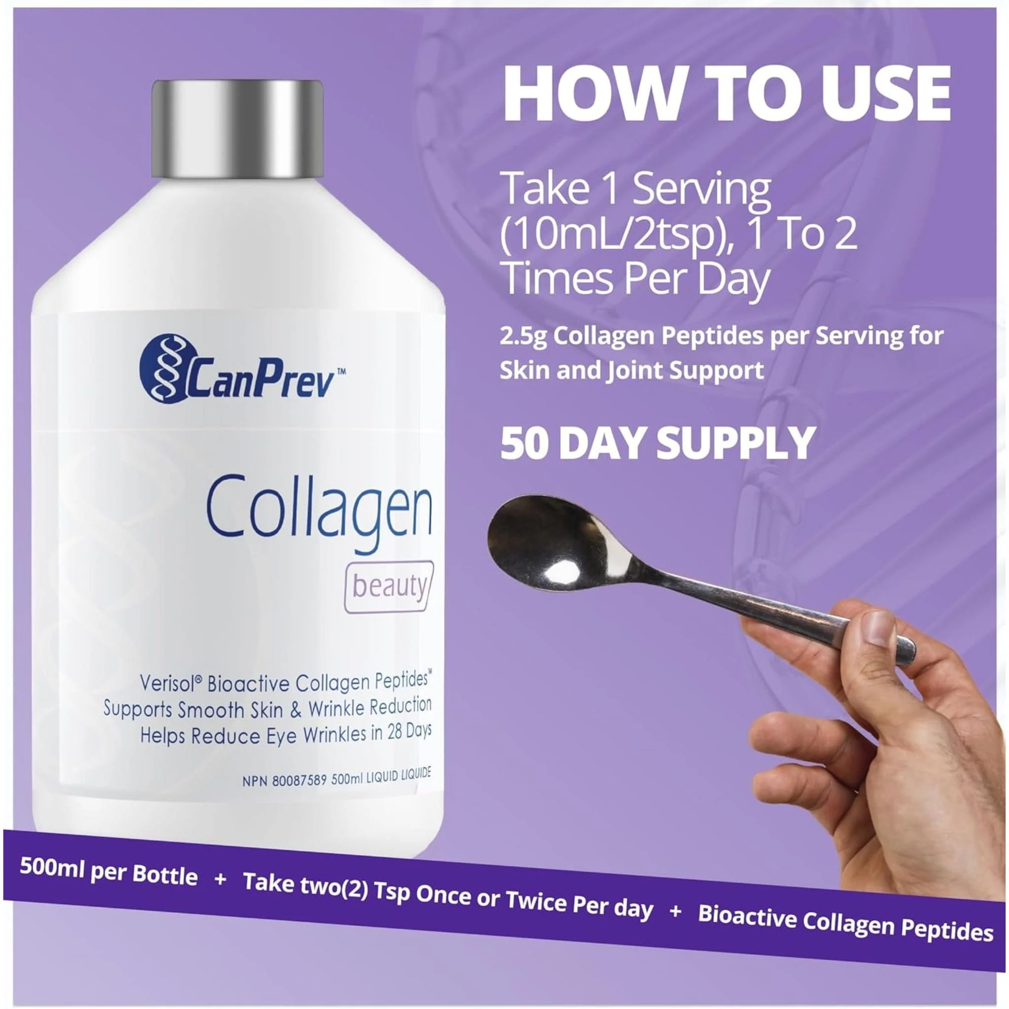 CanPrev Collagen Beauty Liquid, 500ml - Image 7
