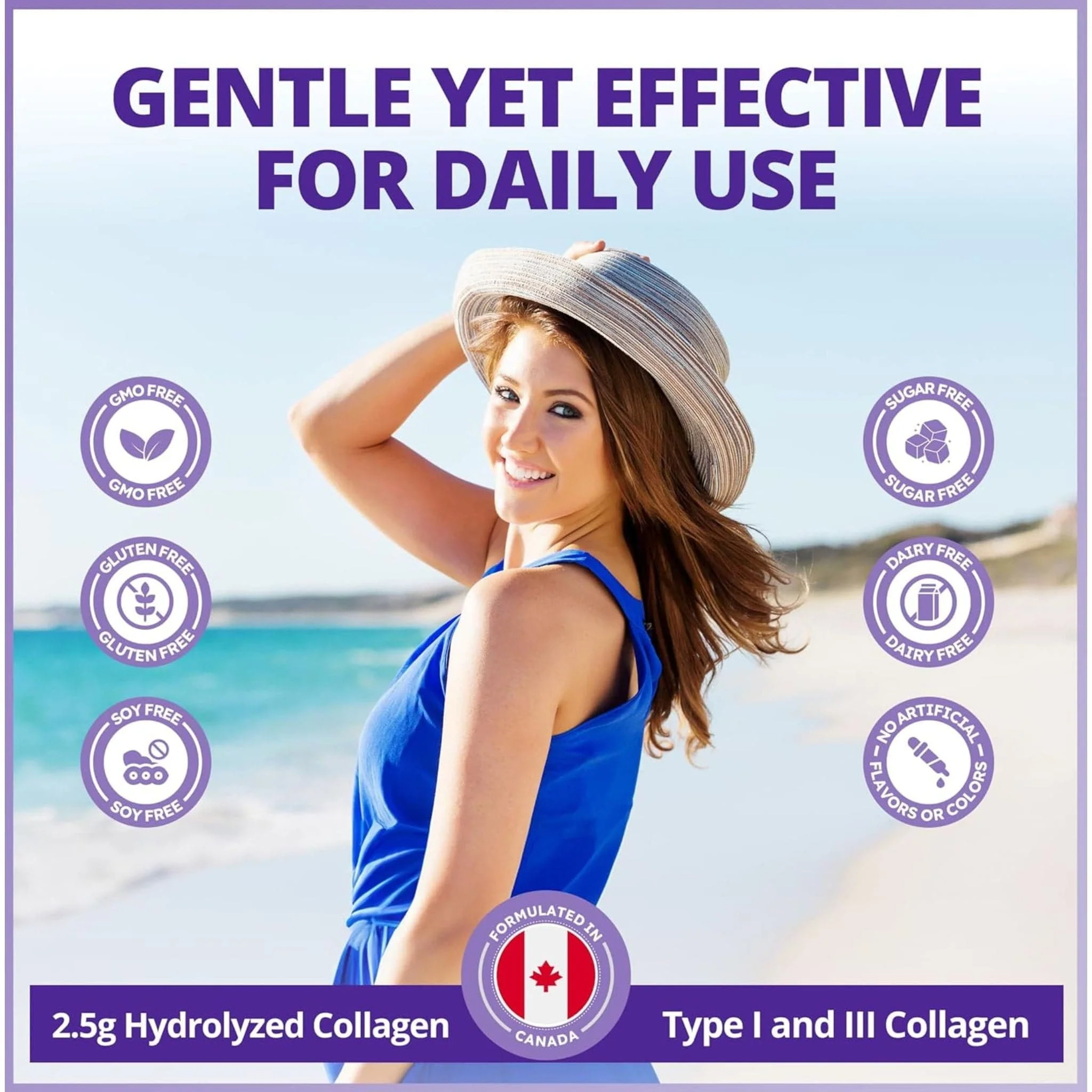 CanPrev Collagen Beauty Powder, Verisol Bioactive Collagen Peptides, Reduces wrinkles in 28 Days, 300g - Image 8