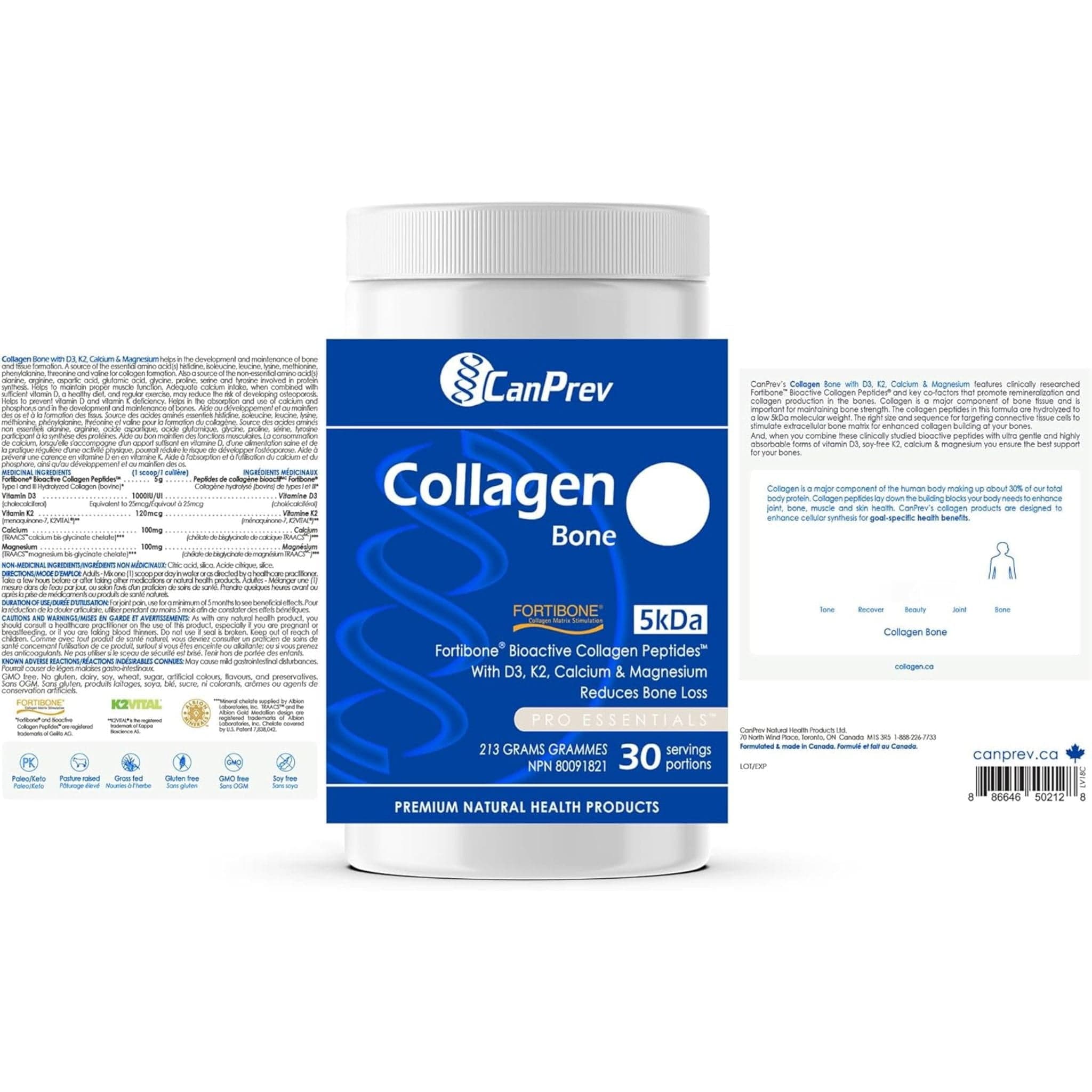 CanPrev Collagen Bone - Fortibone Powder, 30 Servings - Image 3