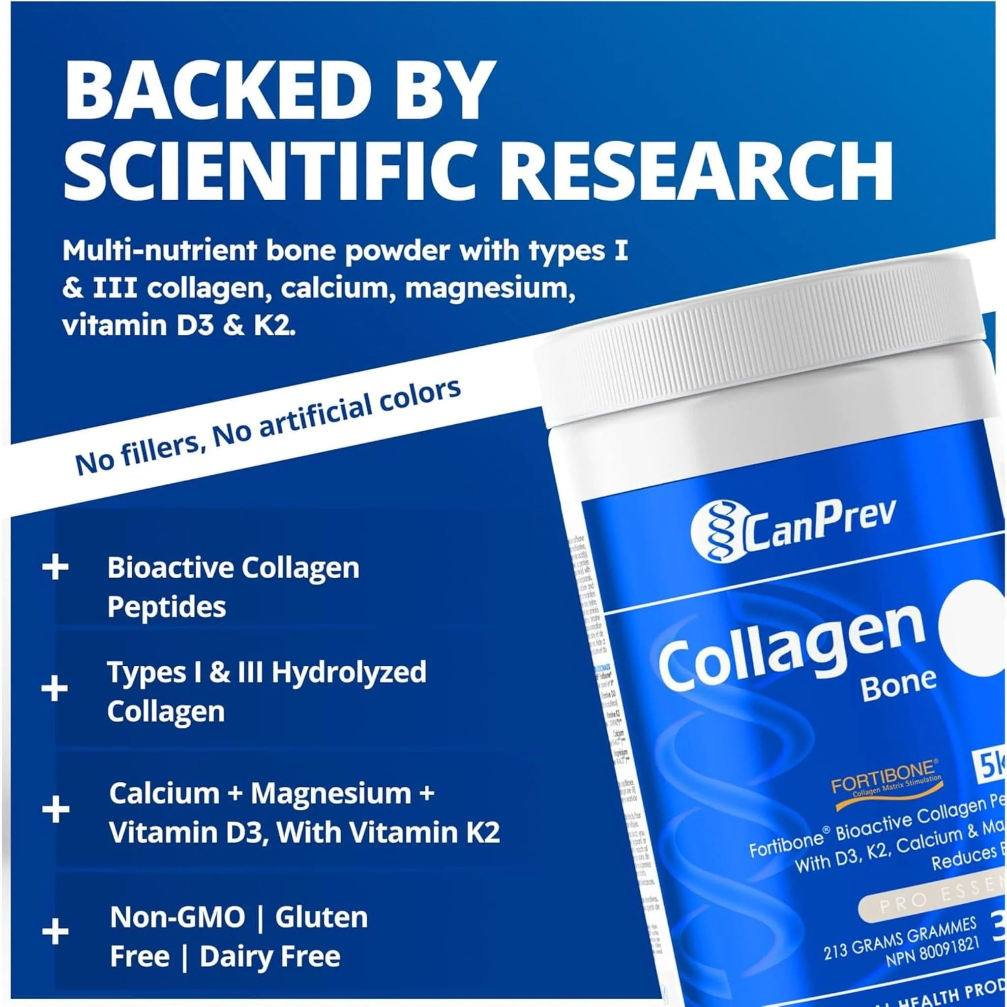 CanPrev Collagen Bone - Fortibone Powder, 30 Servings - Image 5