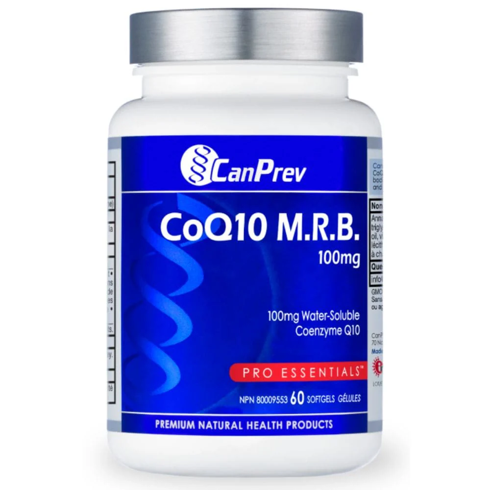 CanPrev CoQ10 MRB 100mg, Water-Soluble CoQ10 for Cardiovascular Health, 60 Softgels