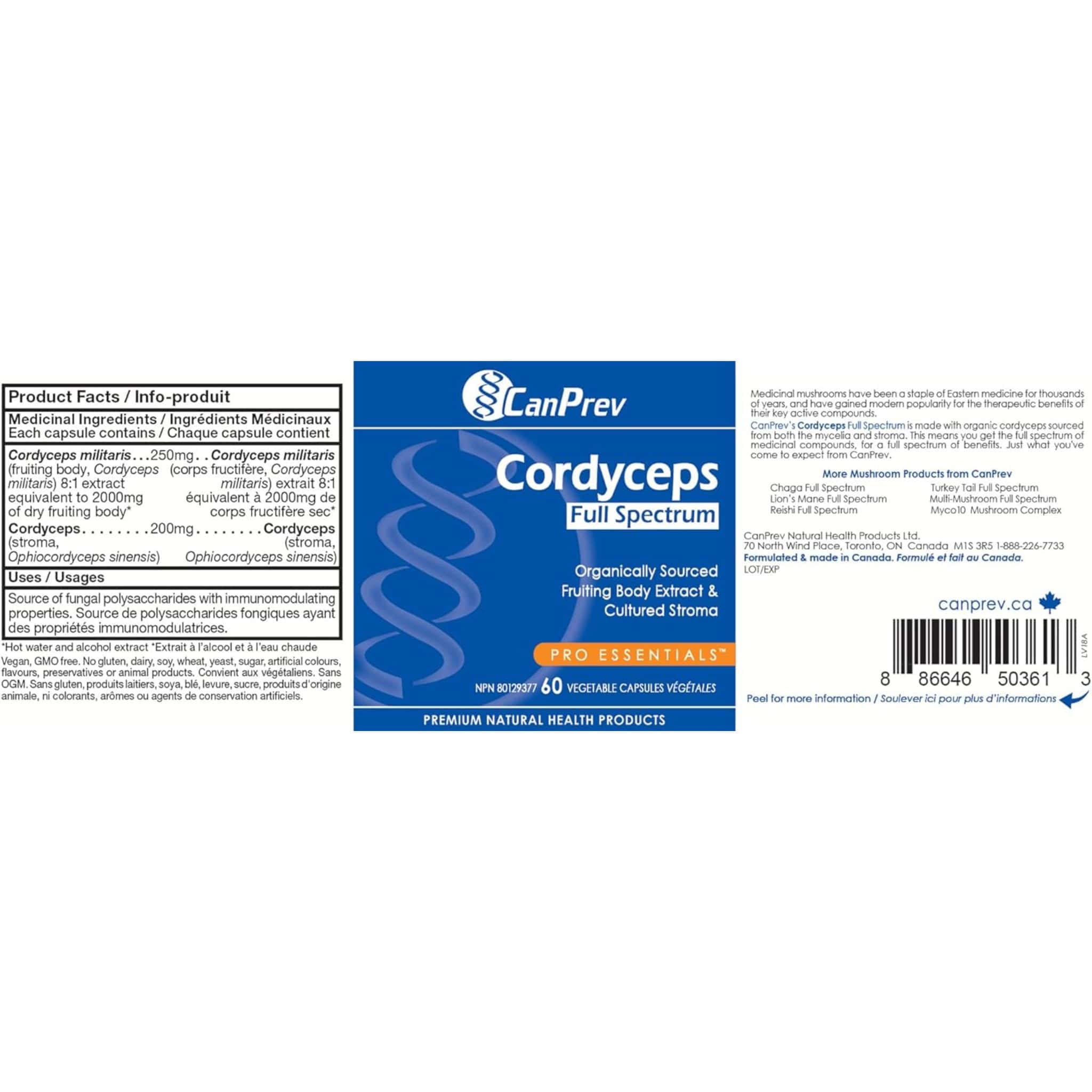 CanPrev	Cordyceps Full Spectrum, Natural Energy Booster, Exercise Performance and Immune Support, 60 Vegetable Capsules - Image 3