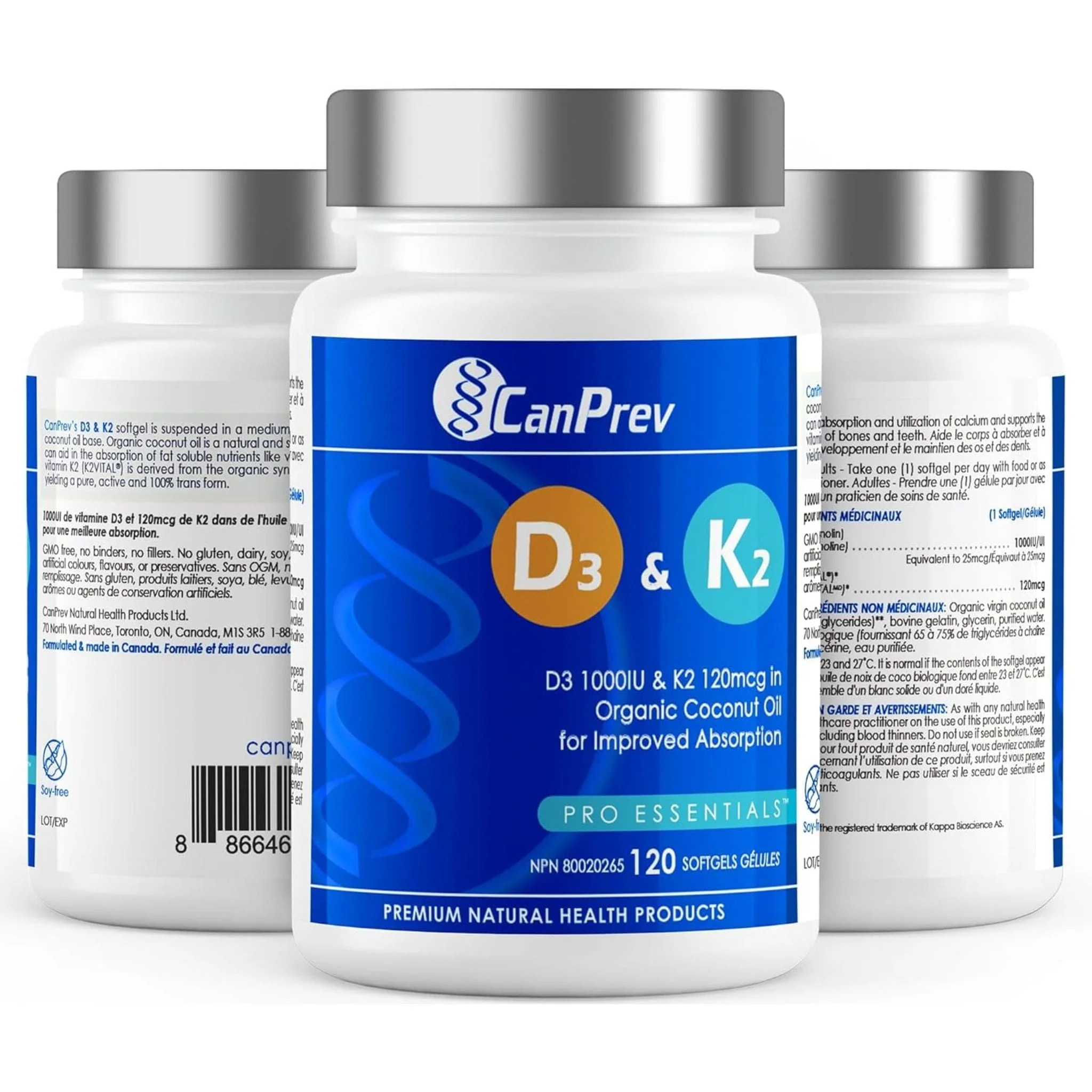 CanPrev D3 + K2 Softgels in Organic Coconut Oil - Image 13