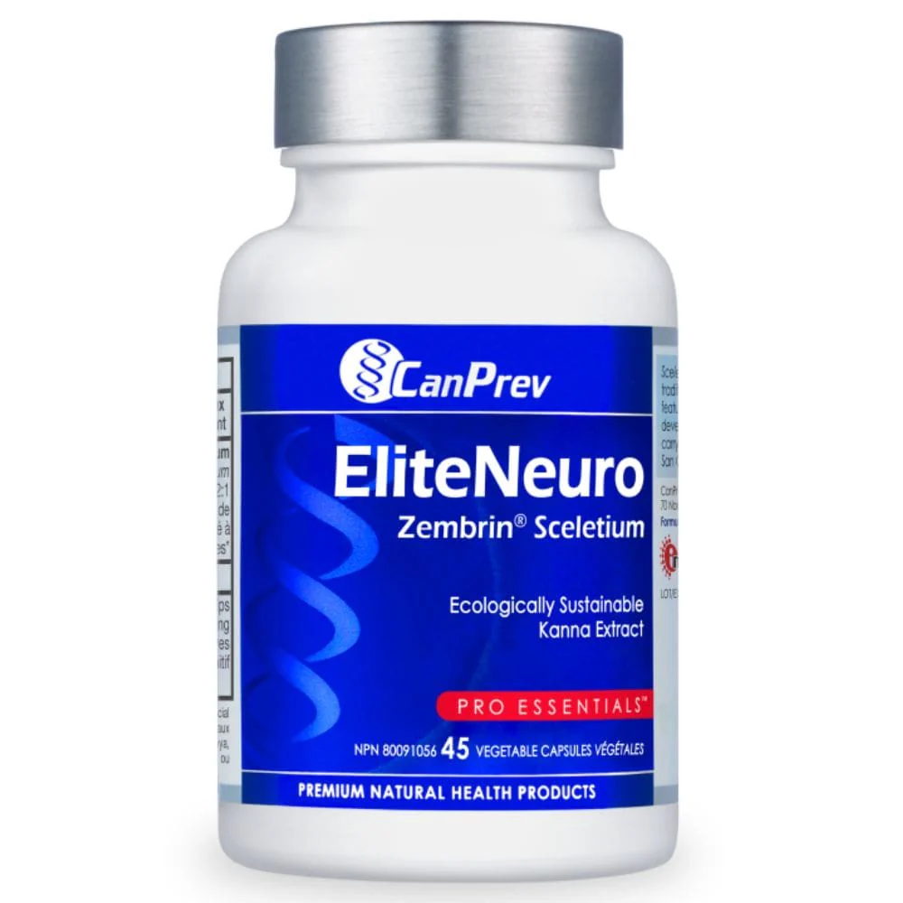 CanPrev EliteNeuro with Zembrin Sceletium Extract 25mg, Support Cognitive Performance, Mental Focus, Concentration, 45 Vegetable Capsules