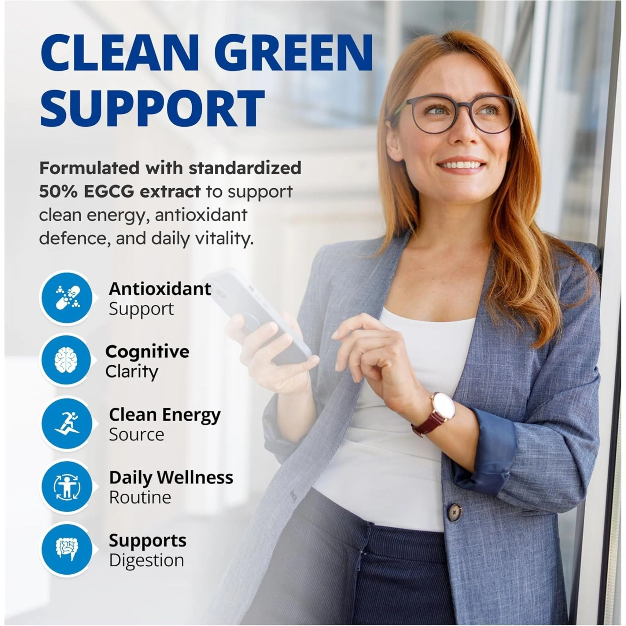 CanPrev Green Tea 500mg Standardized Extract with 50% EGCG, 120 Vegetable Capsules - Image 3
