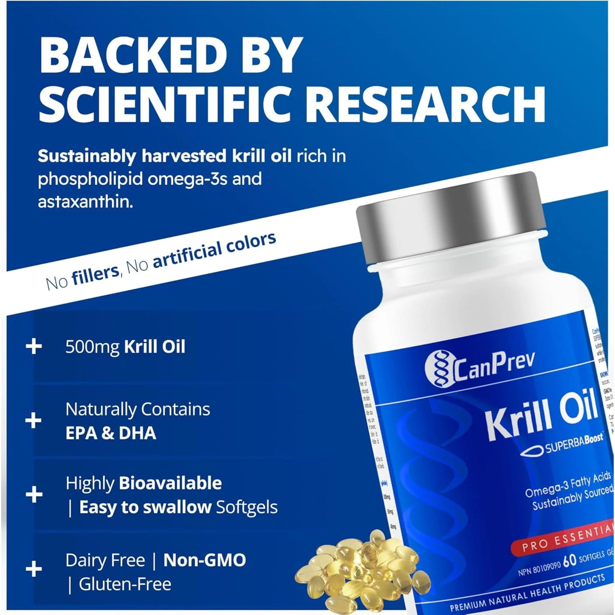 Canprev Krill Oil 500mg, SUPERBERBA Boost Krill Oil - Image 5