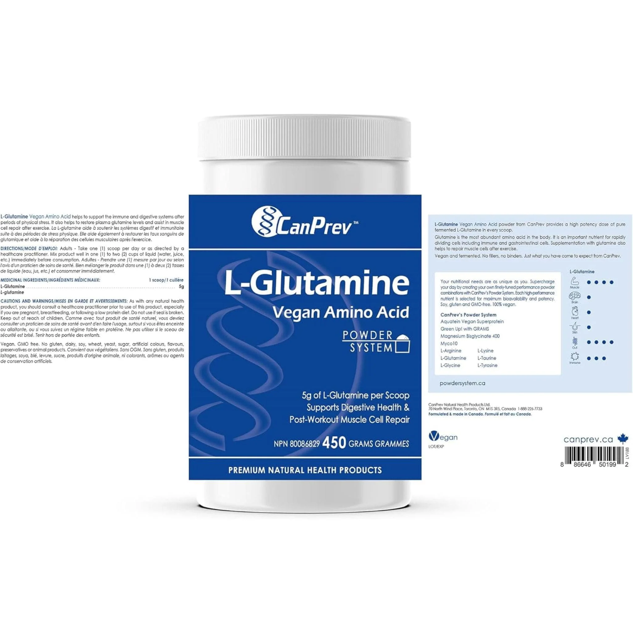 CanPrev L-Glutamine Powder (Vegan & Fermented), 450g - Image 3