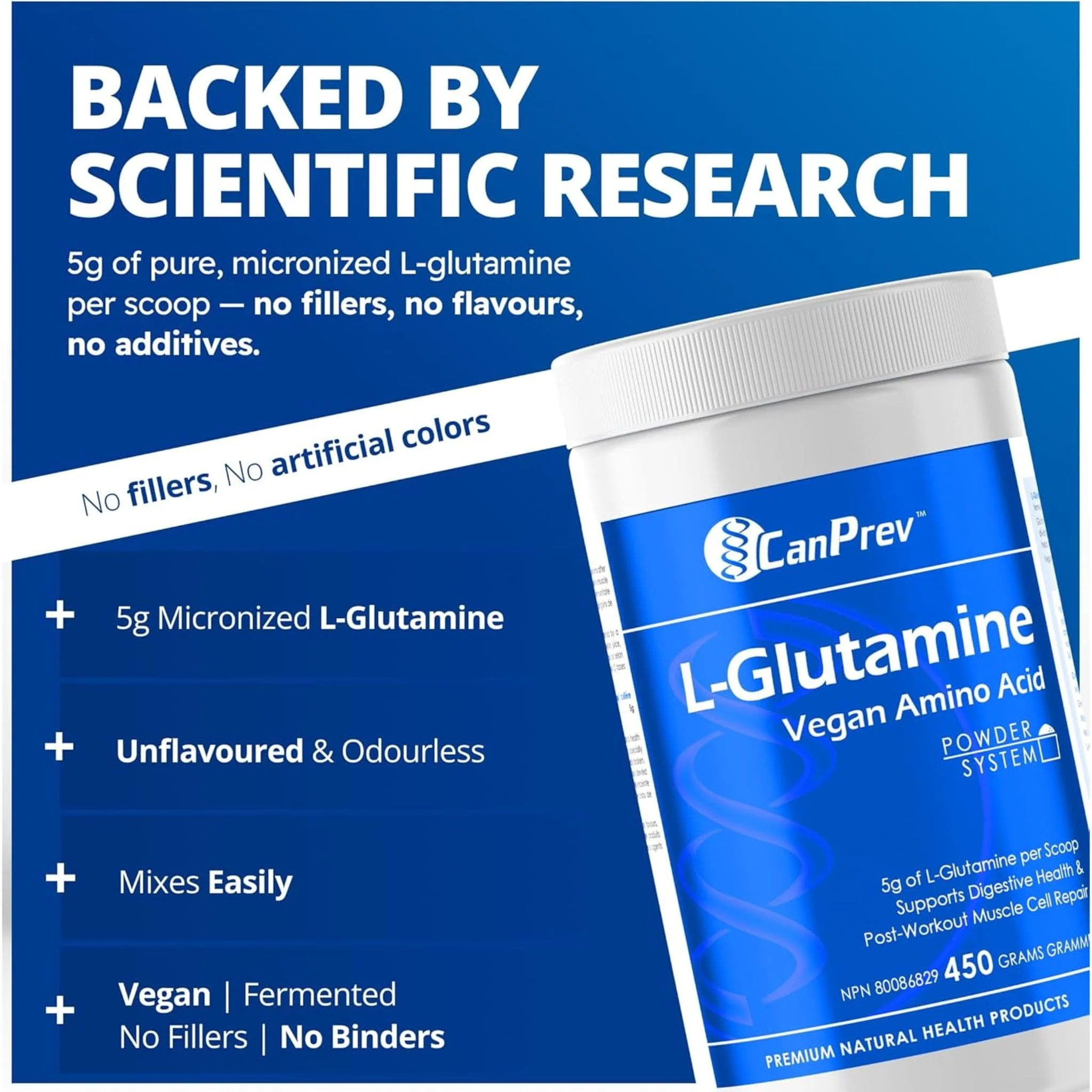 CanPrev L-Glutamine Powder (Vegan & Fermented), 450g - Image 5