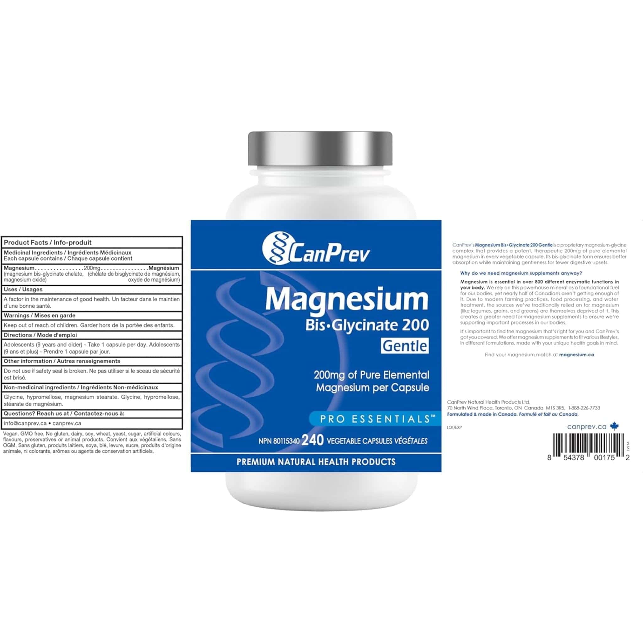 CanPrev Magnesium Bisglycinate 200 Gentle, Highly Absorbable Magnesium 200mg Capsules - Image 23