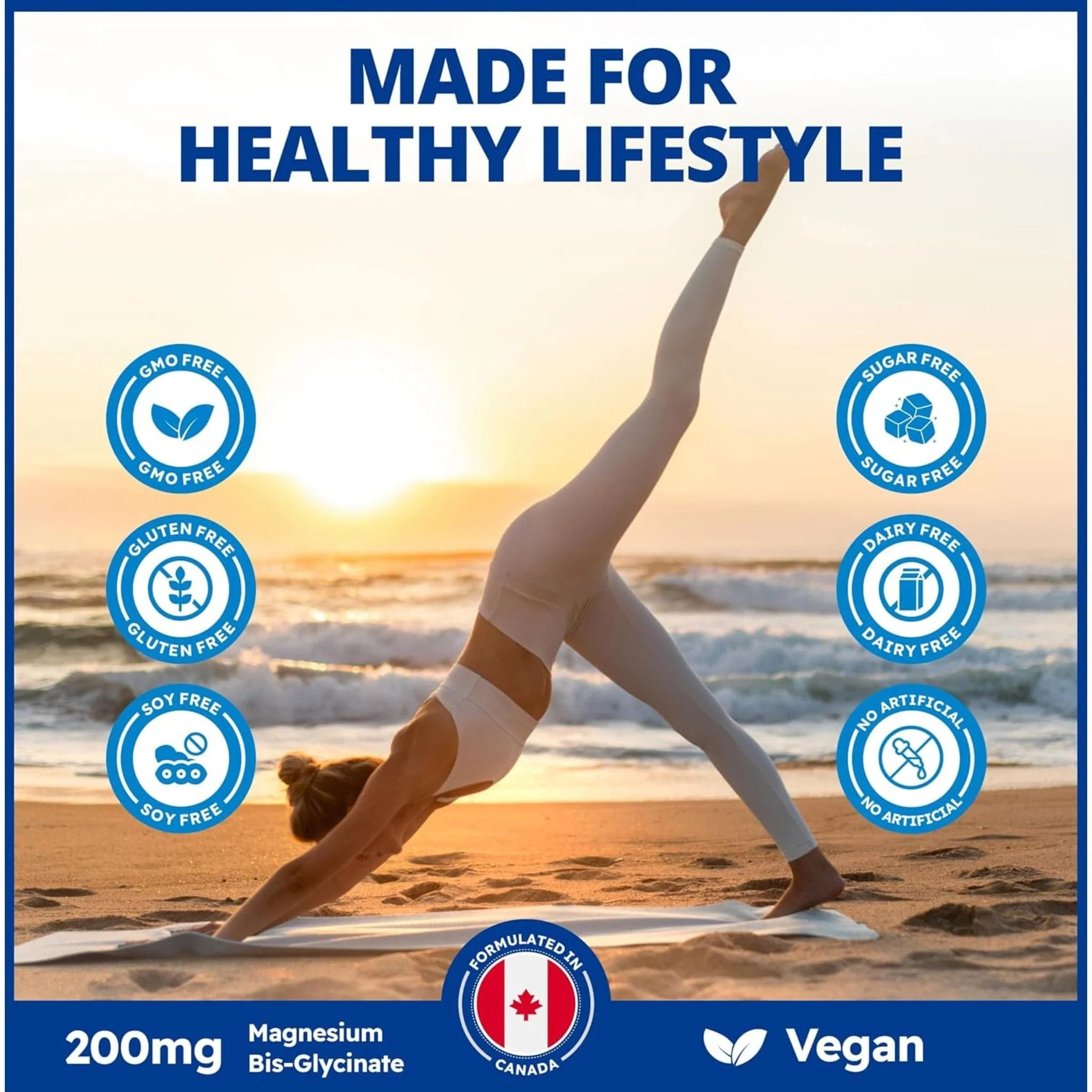 CanPrev Magnesium Bisglycinate 200 Gentle, Highly Absorbable Magnesium 200mg Capsules - Image 28