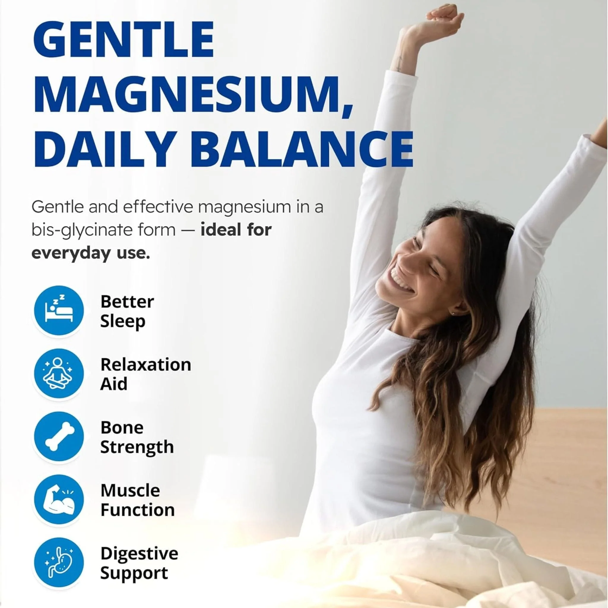 CanPrev Magnesium Bisglycinate 200 Gentle, Highly Absorbable Magnesium 200mg Capsules - Image 4