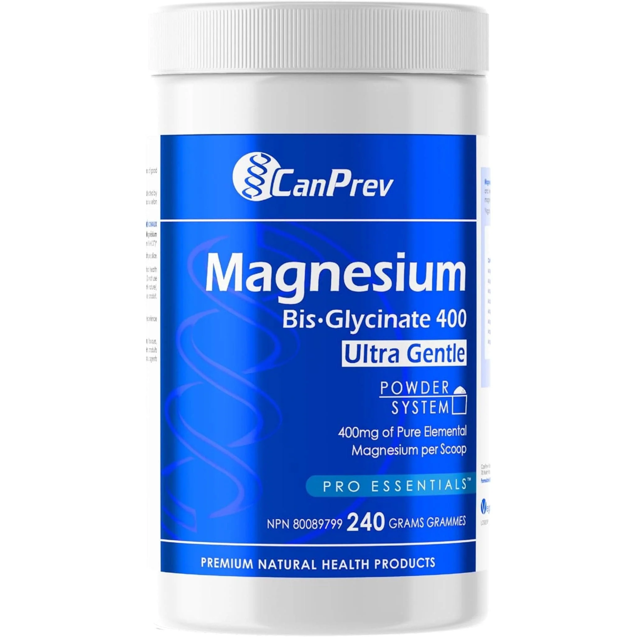 CanPrev Magnesium Bis-Glycinate 400mg Ultra Gentle Powder, 240g