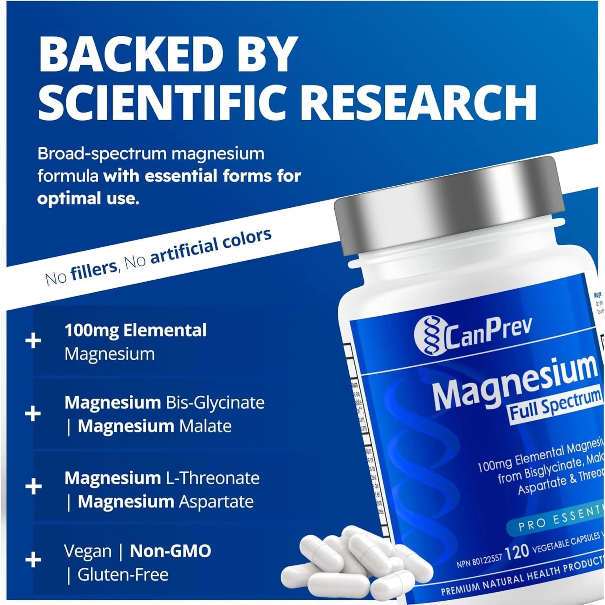 CanPrev Magnesium Full Spectrum, 120 Vegetable Capsules - Image 5