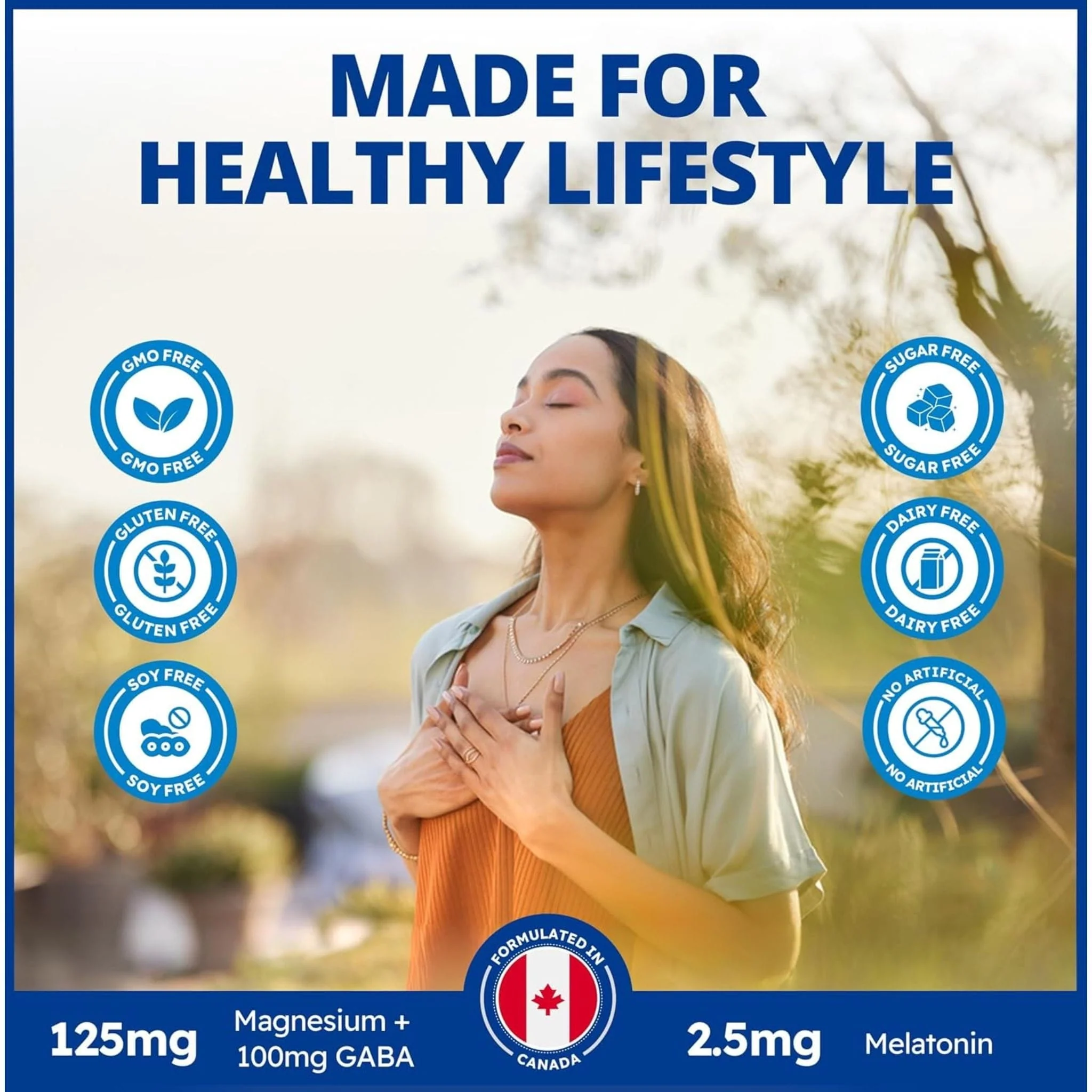 CanPrev Magnesium + GABA & Melatonin For Sleep (125mg + 100mg & 2.5mg), 120 Vegetable Capsules - Image 9
