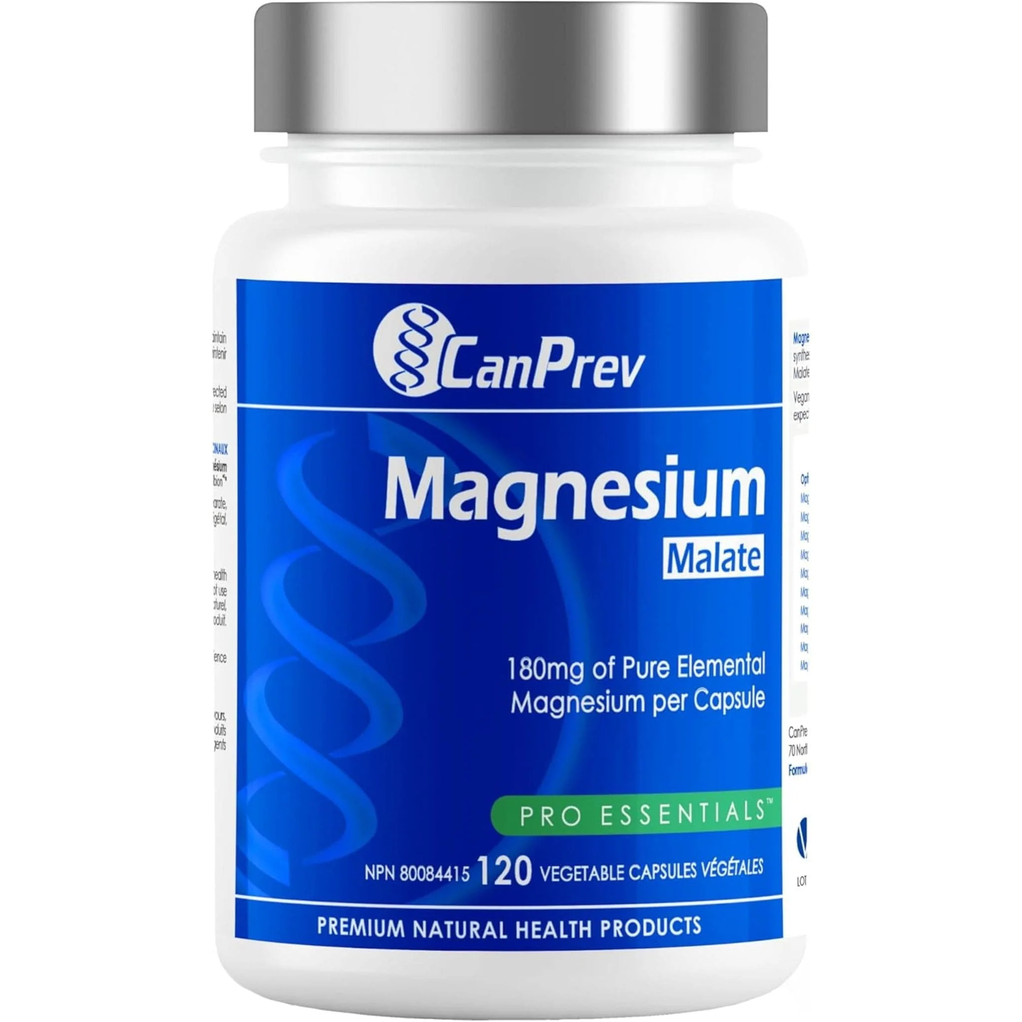 CanPrev Magnesium Malate 180mg, 120 Vegetable Capsules