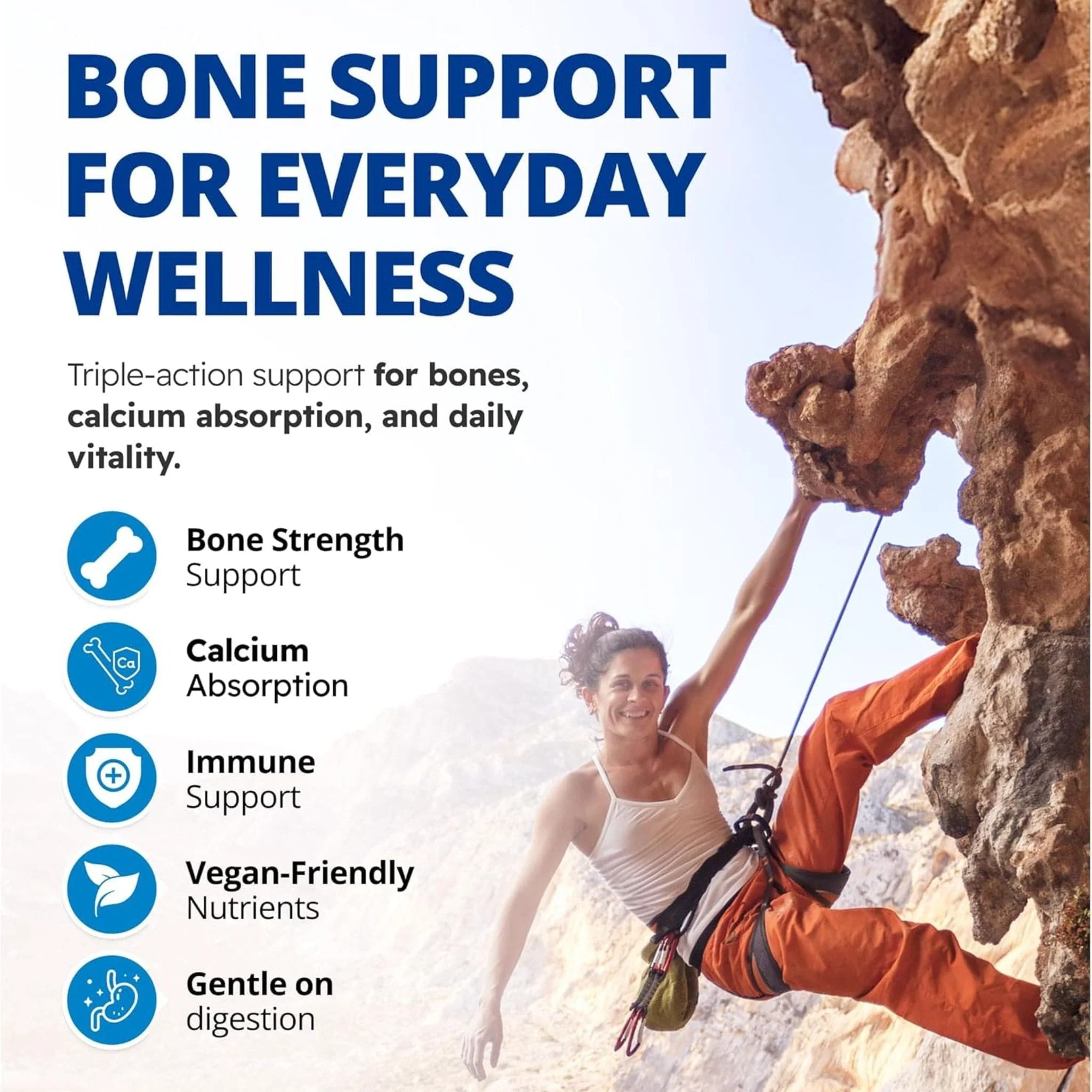 CanPrev Magnesium, Vegan D3 & K2 for Bones, 90 Vegetable Capsules - Image 3