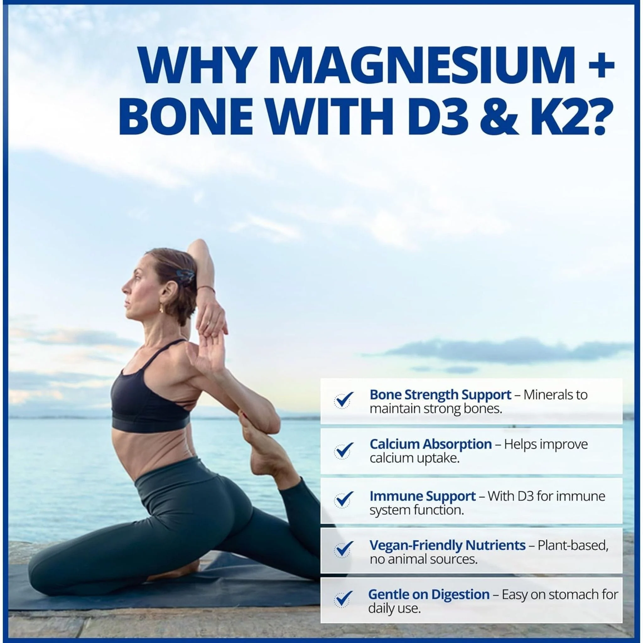 CanPrev Magnesium, Vegan D3 & K2 for Bones, 90 Vegetable Capsules - Image 5