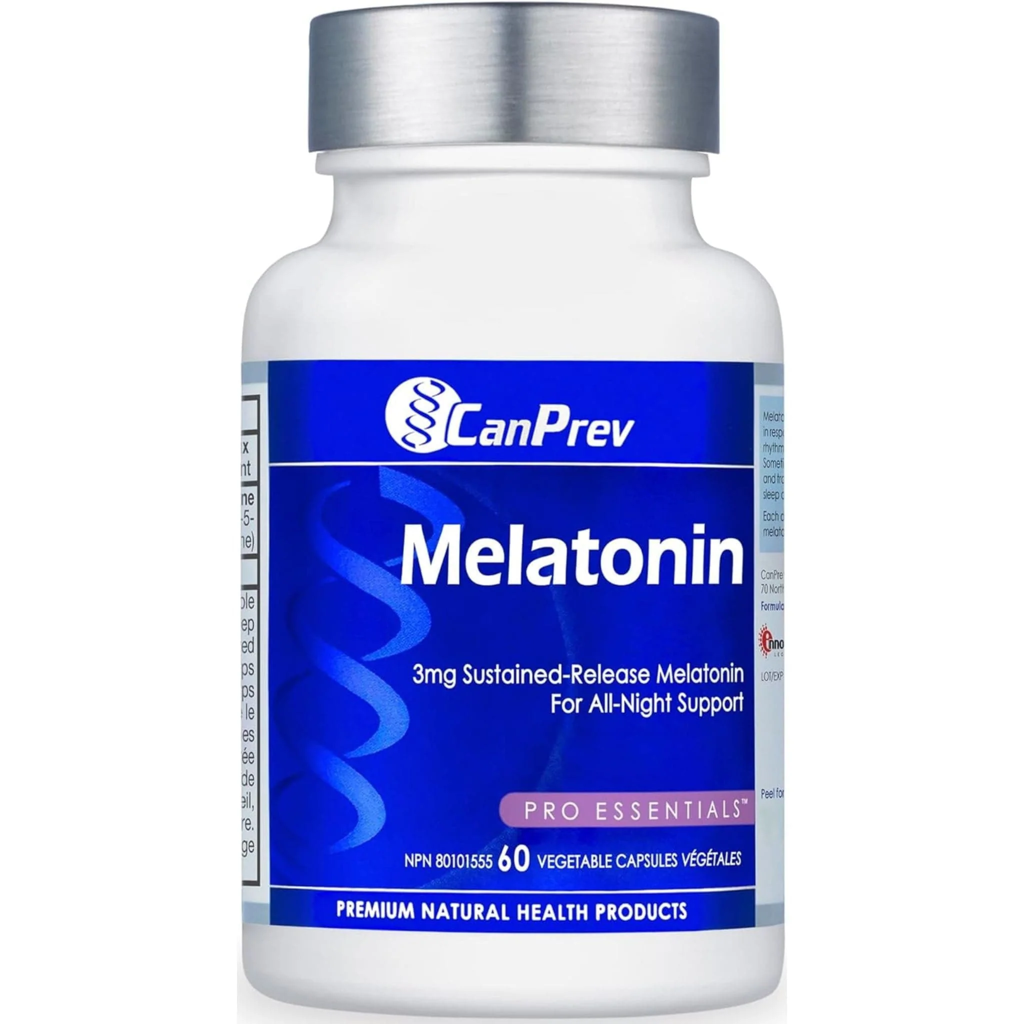 CanPrev Melatonin 3mg Sustained Release, 60 Vegetable Capsules