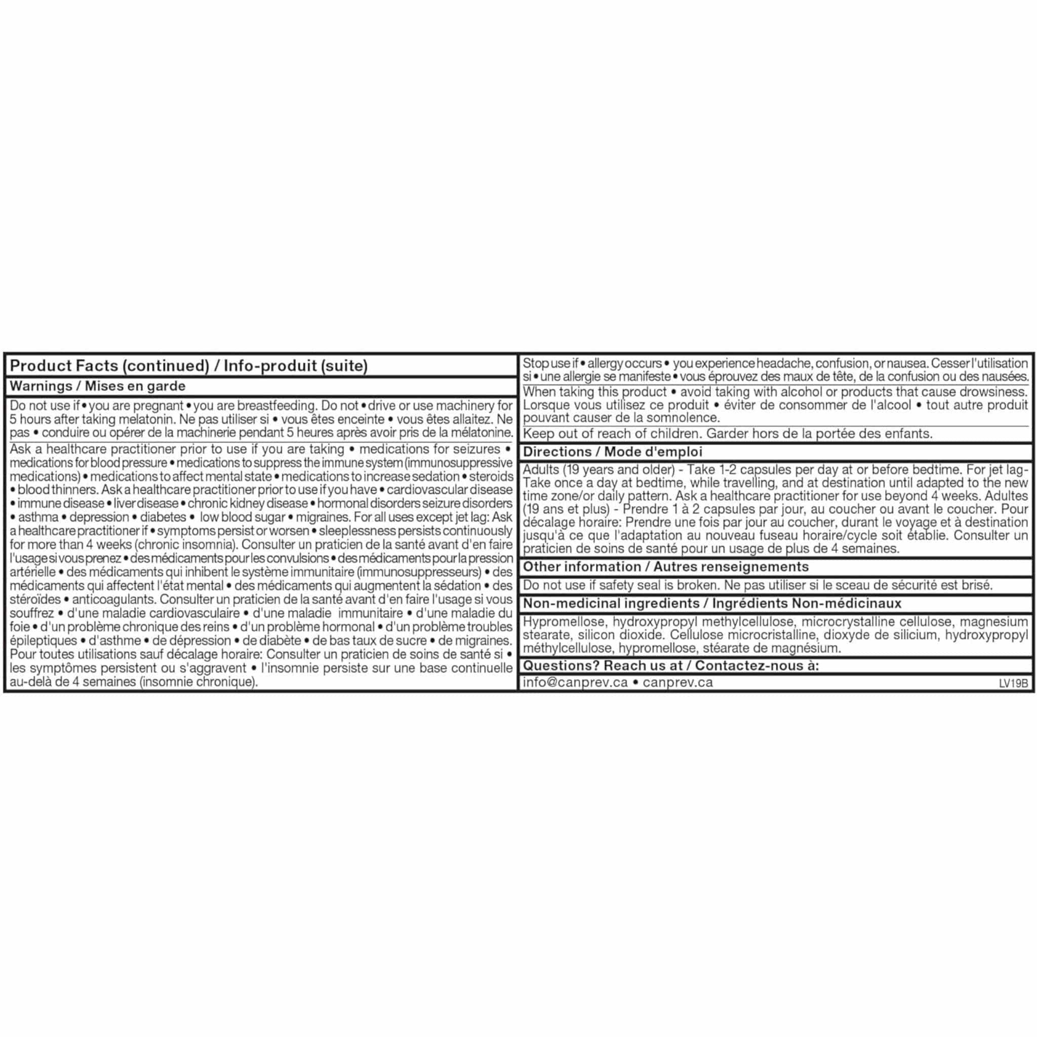 CanPrev Melatonin 3mg Sustained Release, 60 Vegetable Capsules - Image 4