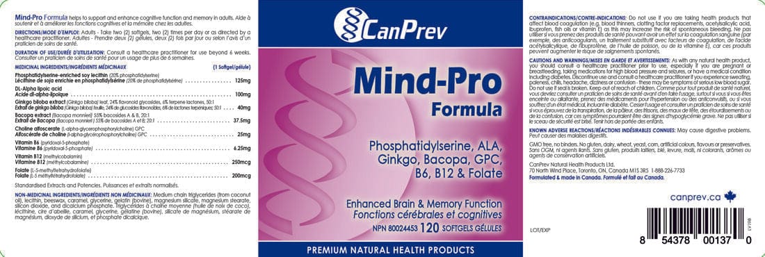 CanPrev Mind-Pro Formula, 120 Vegicaps - Image 2