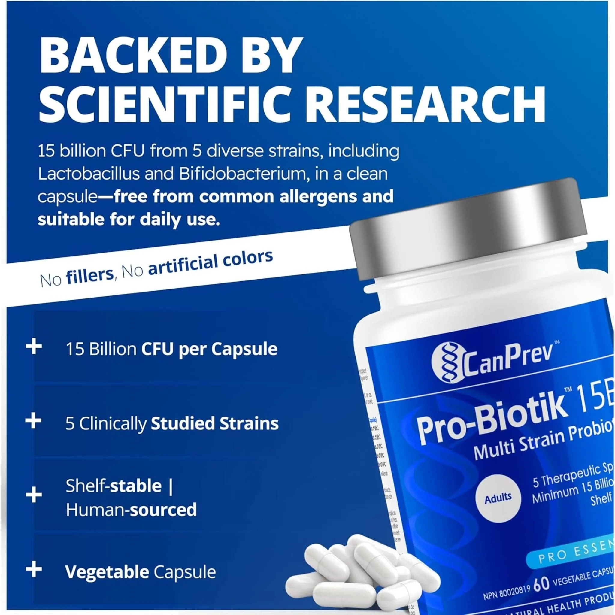 CanPrev Pro-Biotik 15B, 60 Vegicaps - Image 5