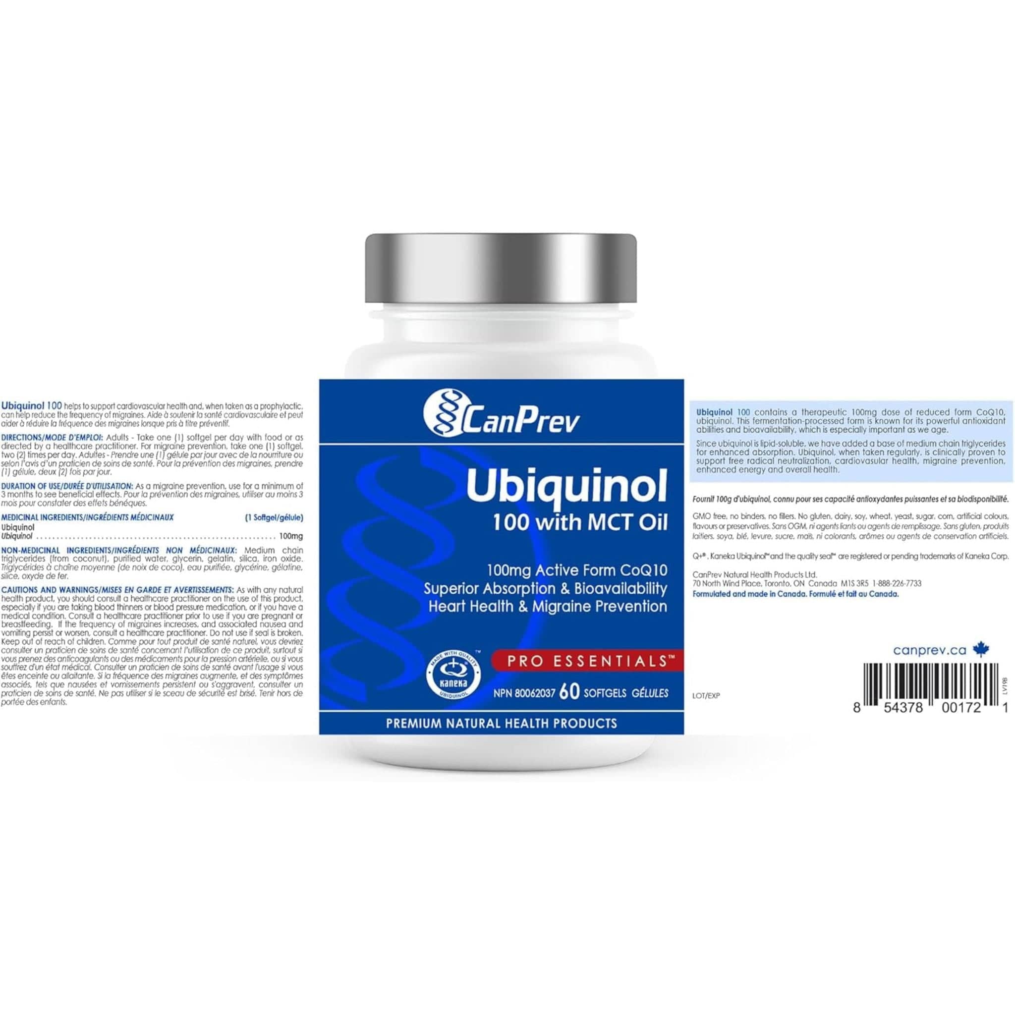 CanPrev Ubiquinol 100mg with MCT Oil, 60 softgels - Image 3