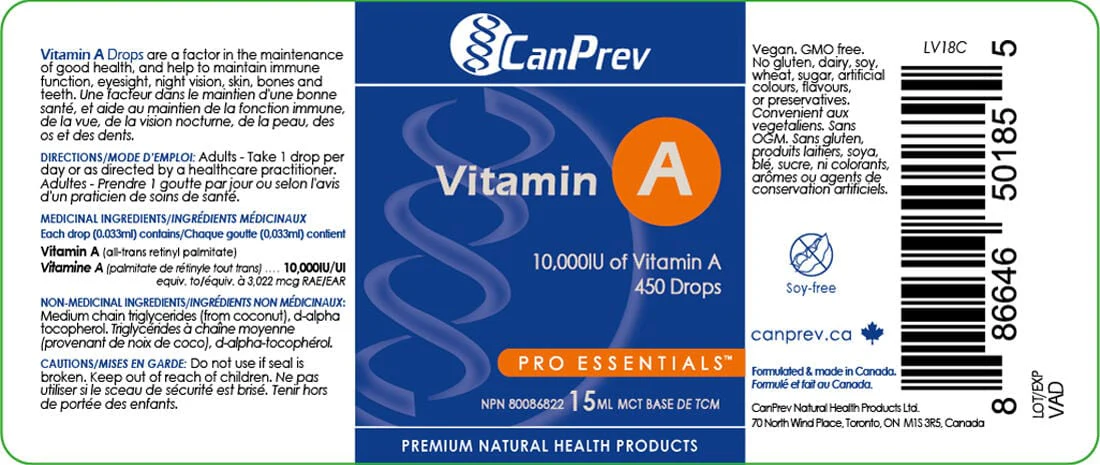 CanPrev Vitamin A Drops in a MCT Oil Base, 15ml - Image 2