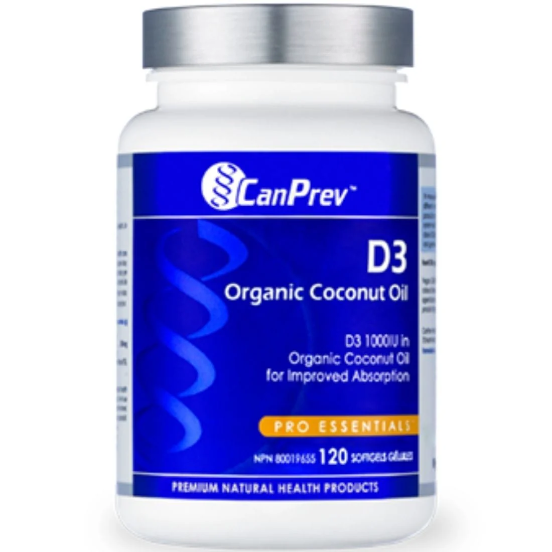 CanPrev Vitamin D3 1000IU + Organic Coconut Oil Softgels - Image 2
