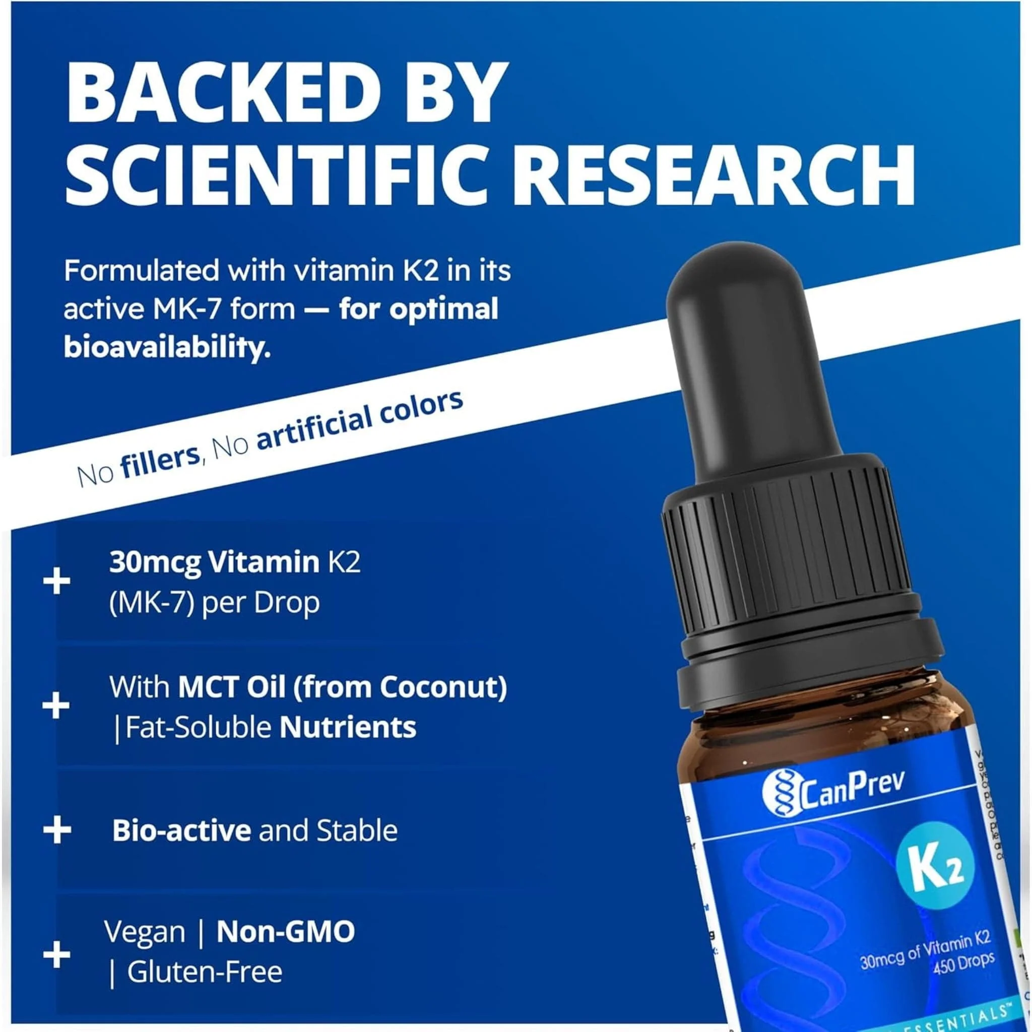 CanPrev Vitamin K2 Drops (MK7) in a MCT Oil Base, 30mcg, 15ml (450 drops) - Image 5