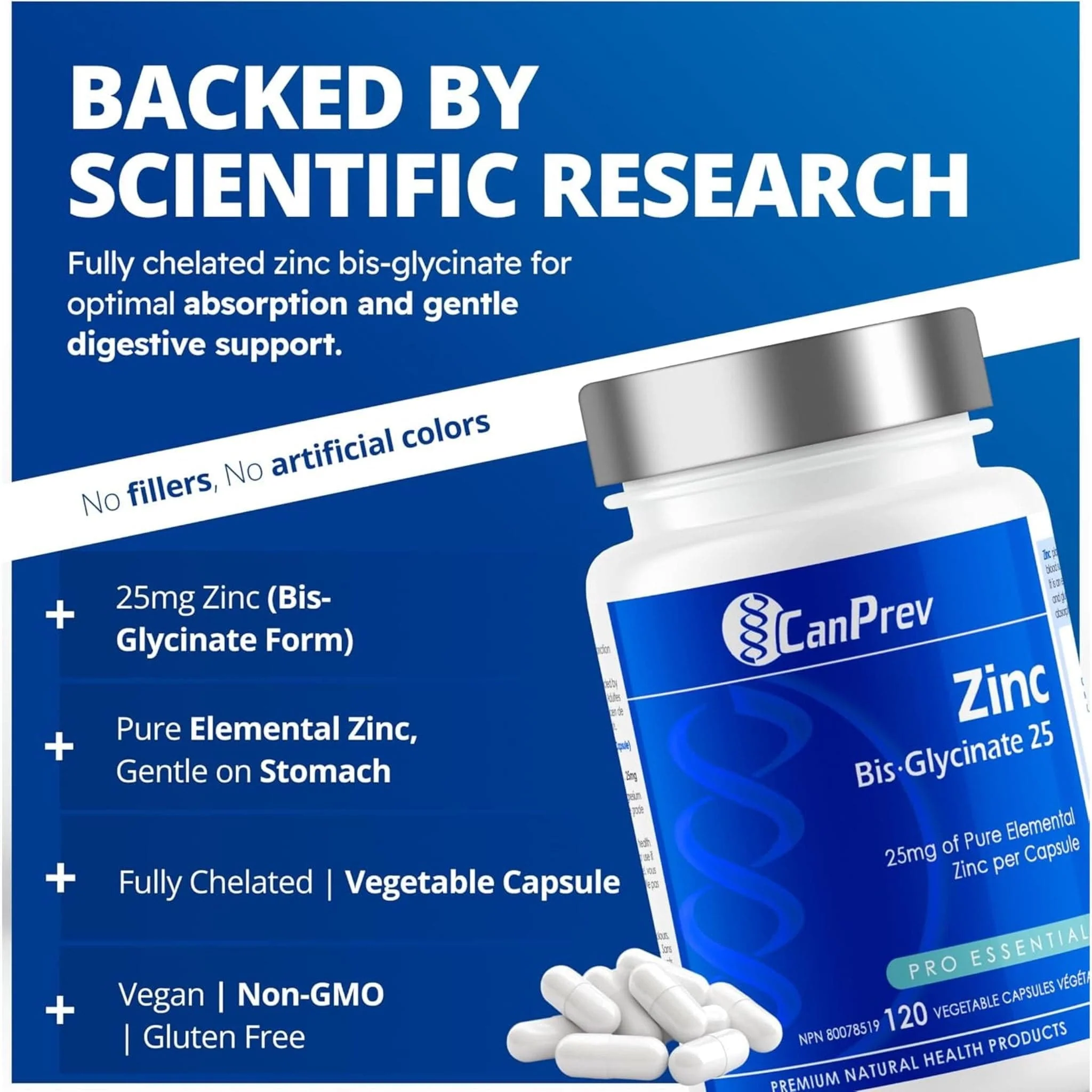 CanPrev Zinc Bisglycinate 25mg (Chelated) - Image 15