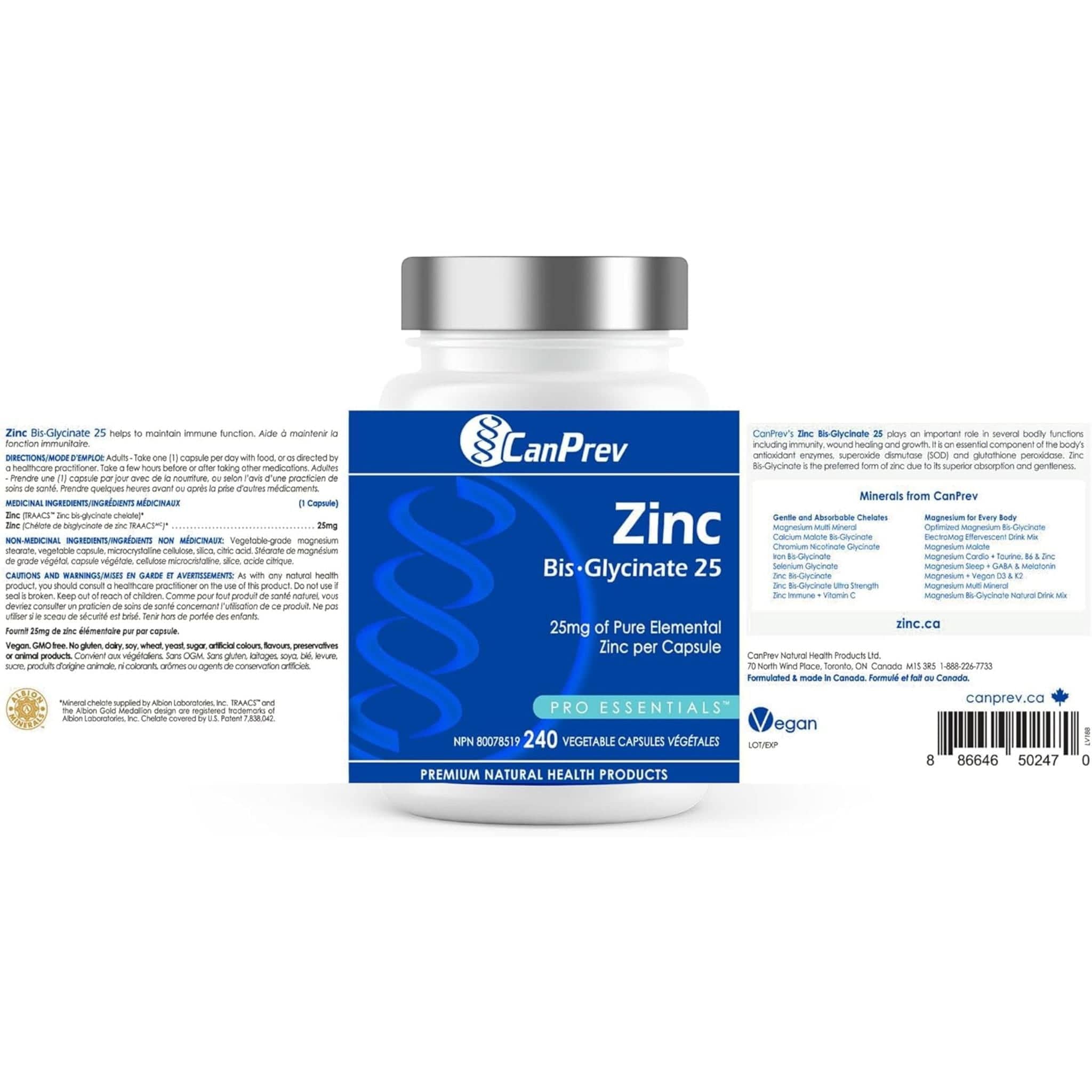 CanPrev Zinc Bisglycinate 25mg (Chelated) - Image 23