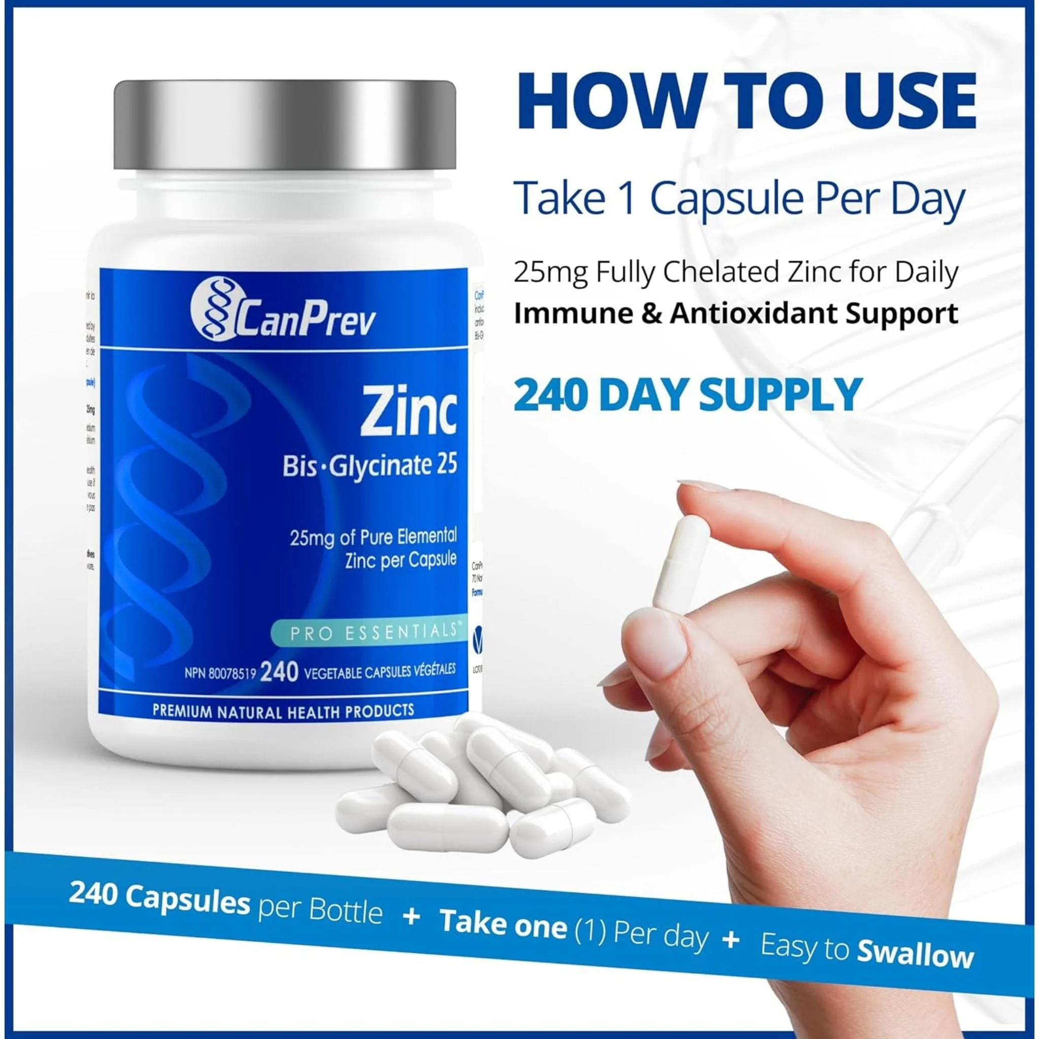 CanPrev Zinc Bisglycinate 25mg (Chelated) - Image 27