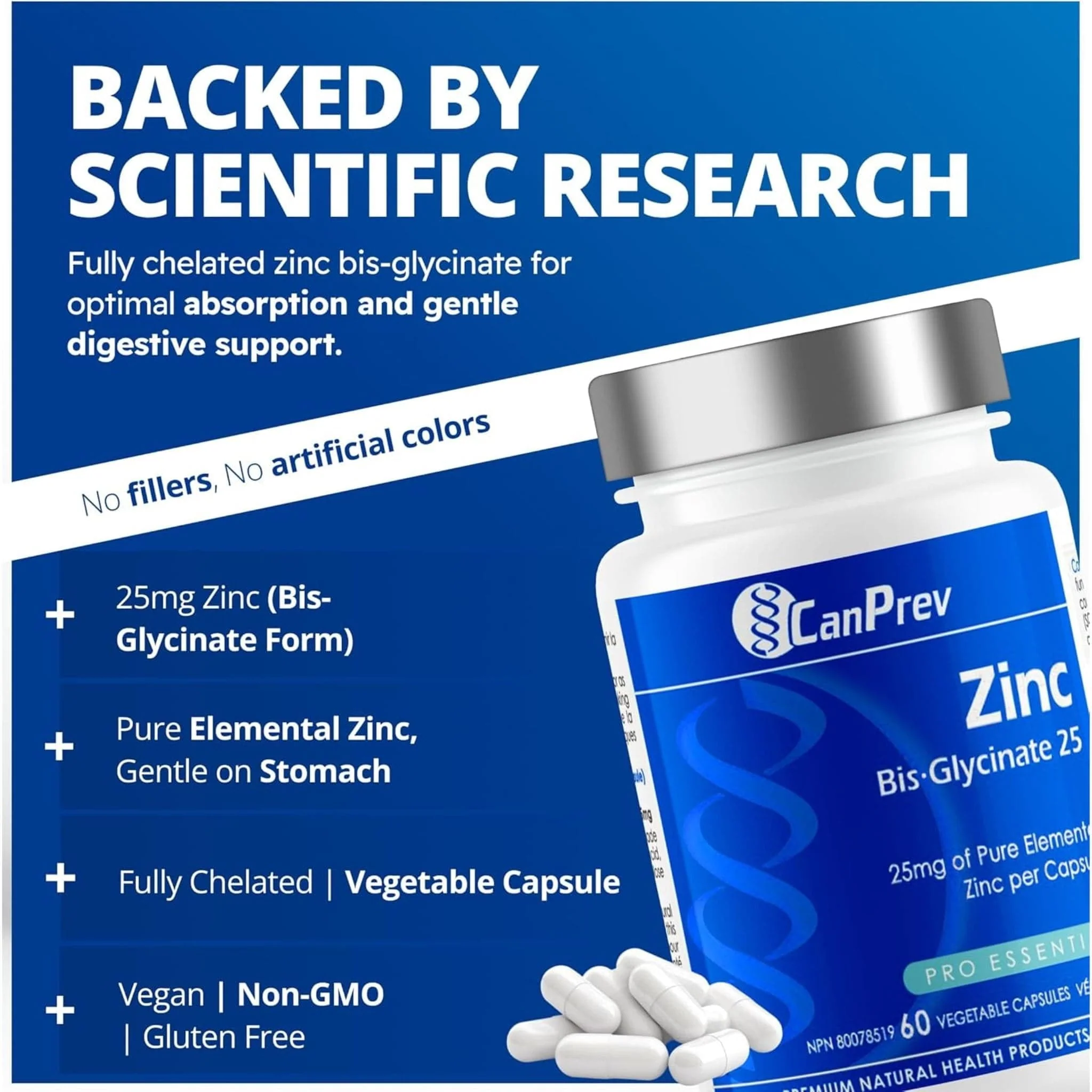 CanPrev Zinc Bisglycinate 25mg (Chelated) - Image 5