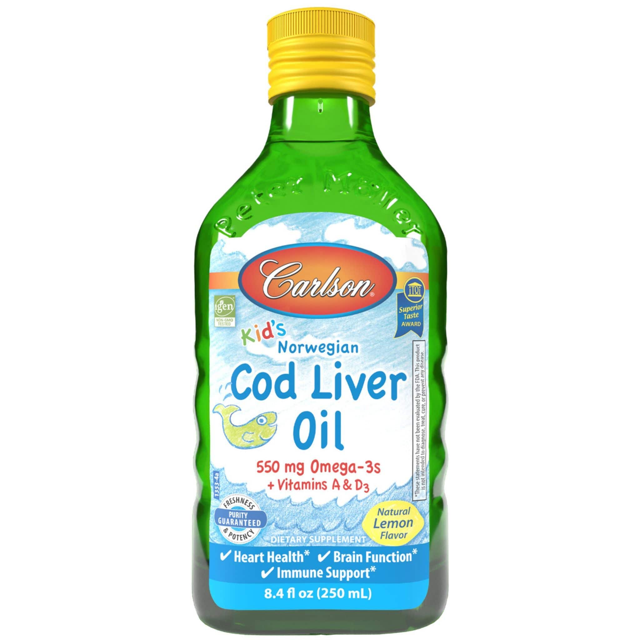Carlson Norwegian Cod Liver Oil For Kids (TG), 250ml